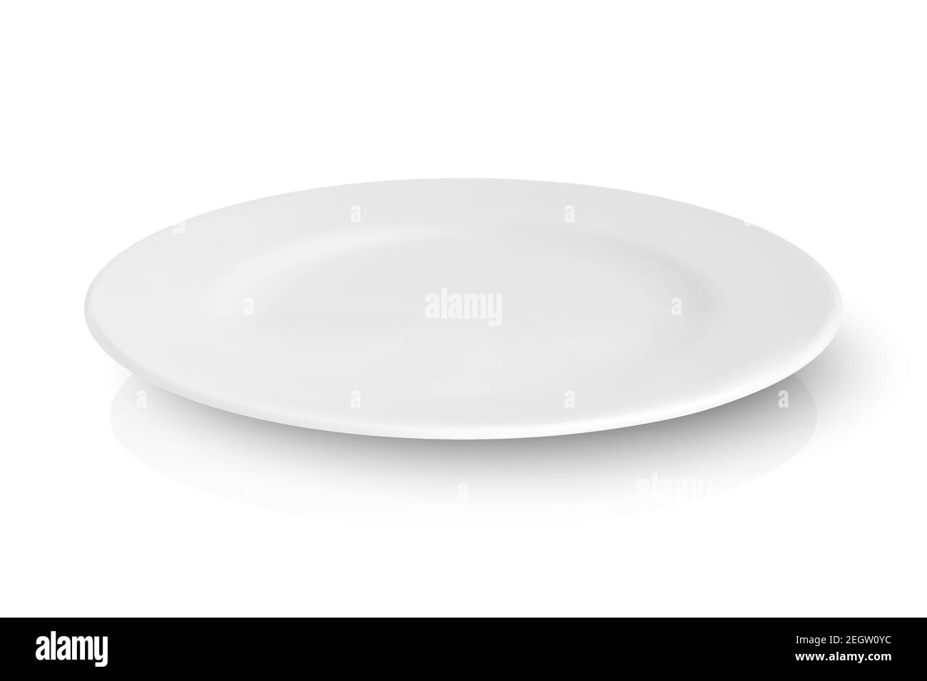 Vector 3d Realistic White Empty Porcelain, Ceramic Plate with ...