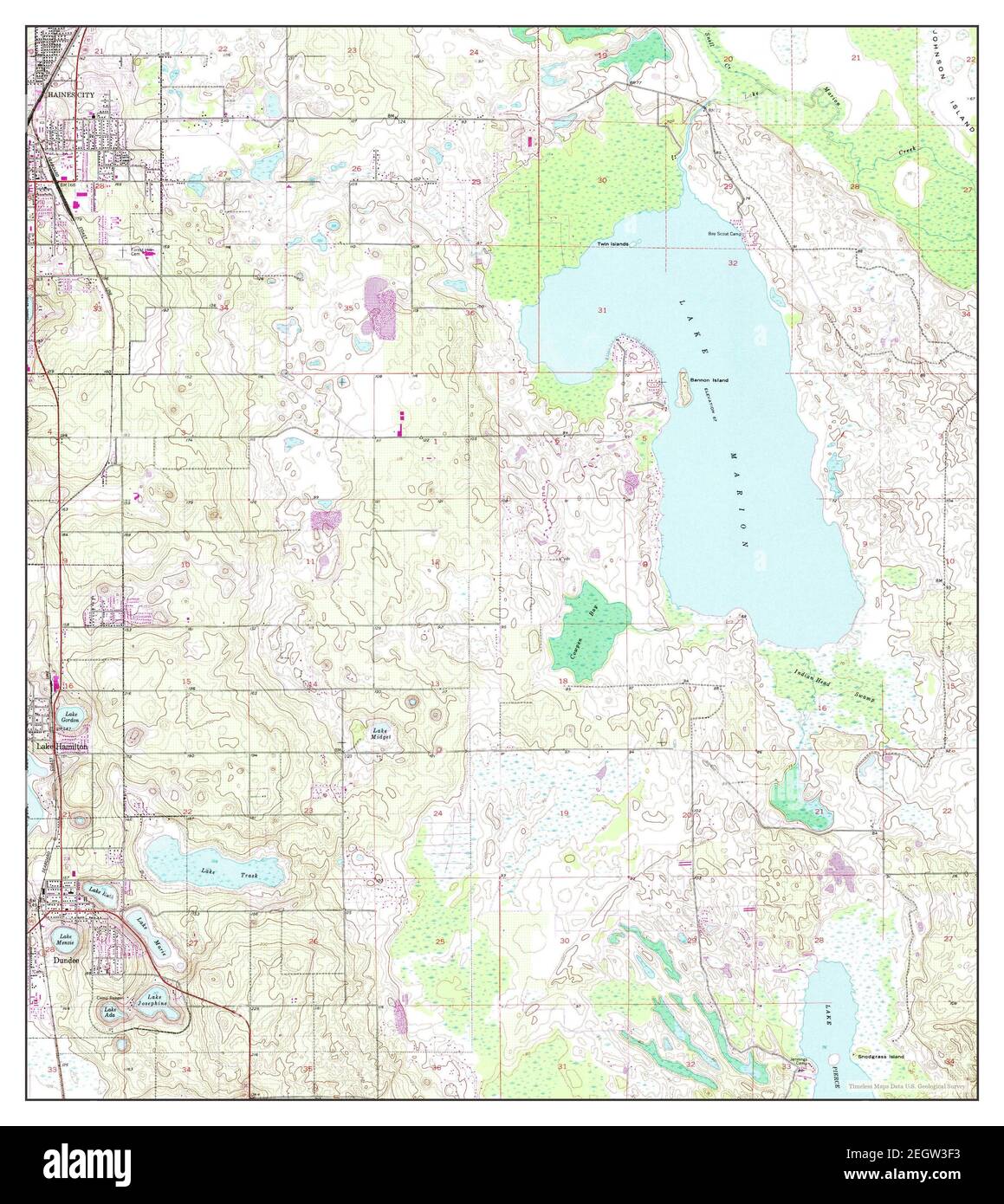 Dundee road map hi res stock photography - Dundee Florida Map 1953 124000 United States Of America By Timeless Maps Data Us Geological Survey 2EGW3F3 