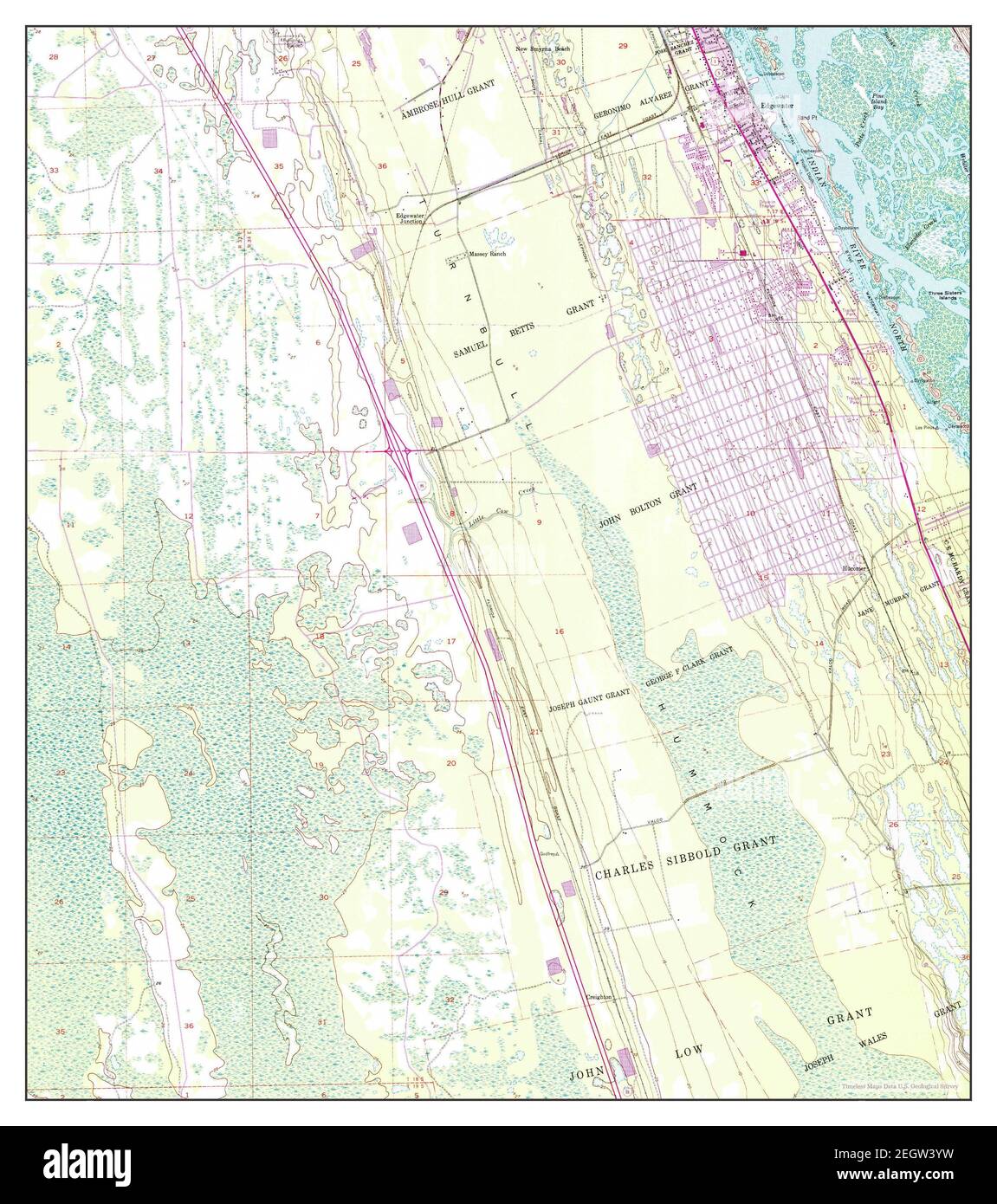 Edgewater, Florida, map 1950, 124000, United States of America by