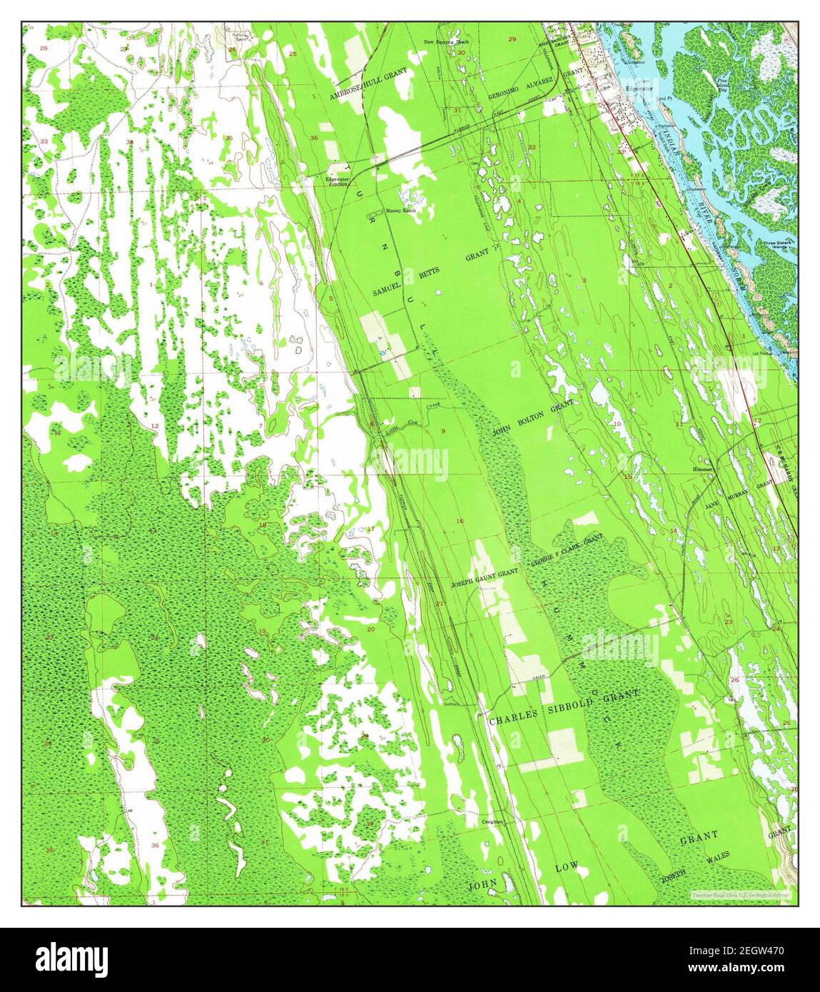 Edgewater, Florida, map 1950, 124000, United States of America by