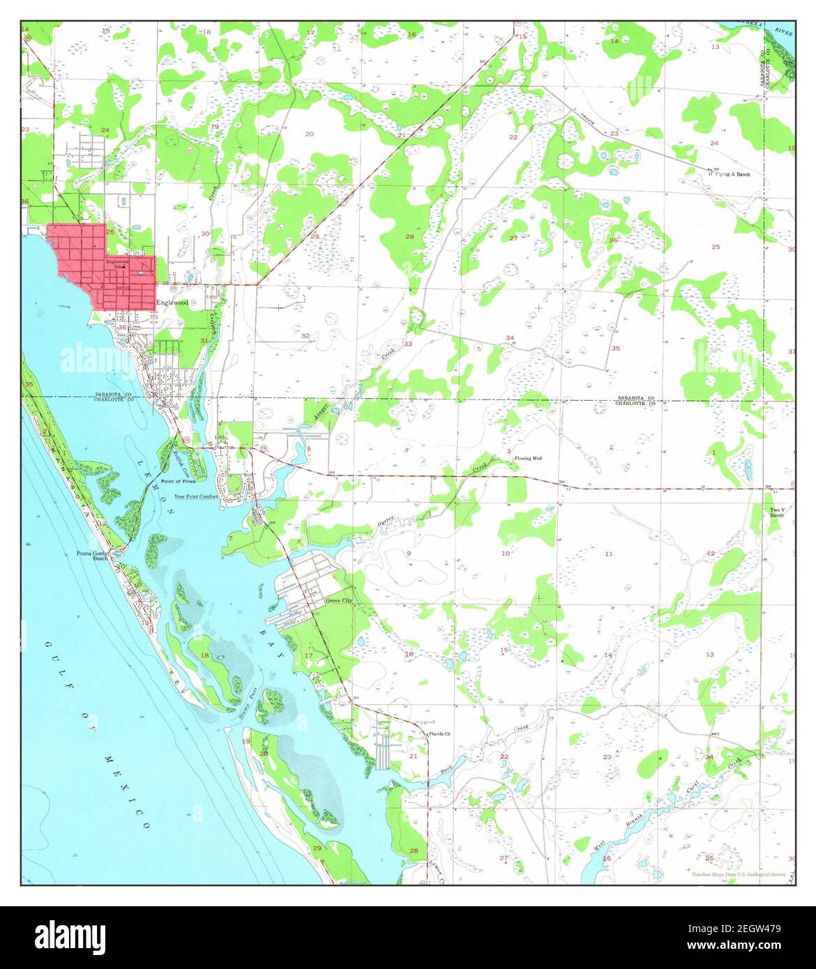 Englewood Florida map 1956 1 24000 - Englewood Florida Map 1956 124000 United States Of America By Timeless Maps Data Us Geological Survey 2EGW479