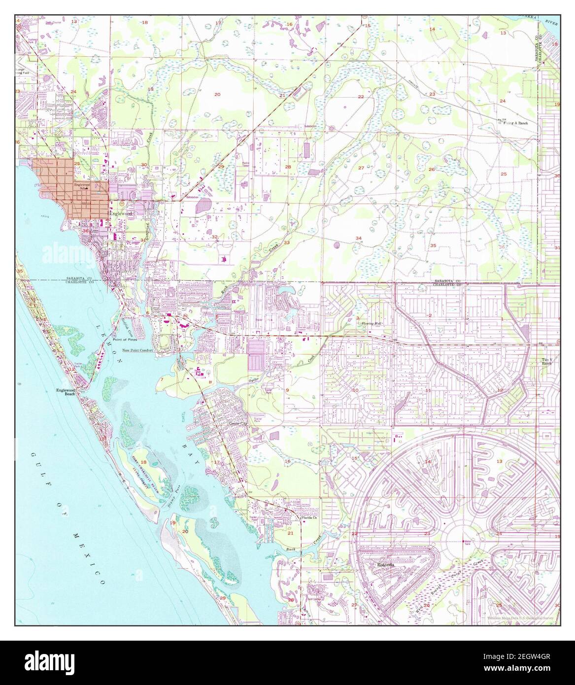 Englewood florida map Cut Out Stock - Englewood Florida Map 1956 124000 United States Of America By Timeless Maps Data Us Geological Survey 2EGW4GR 