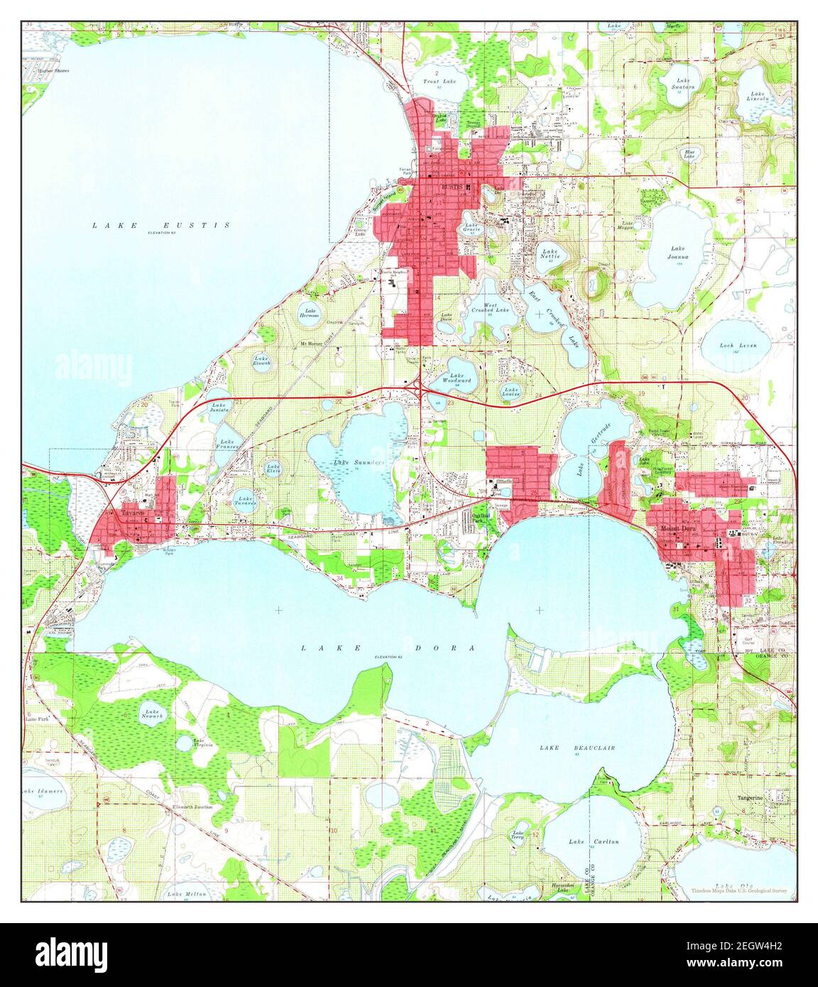 Eustis, Florida, map 1966, 124000, United States of America by
