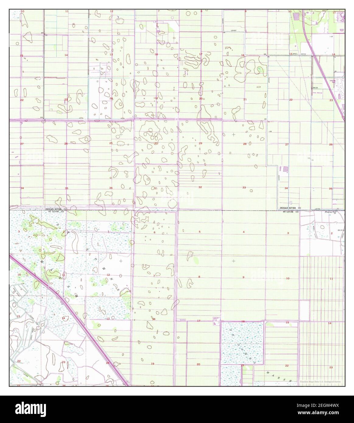 Fellsmere 4 SE, Florida, map 1953, 124000, United States of America by