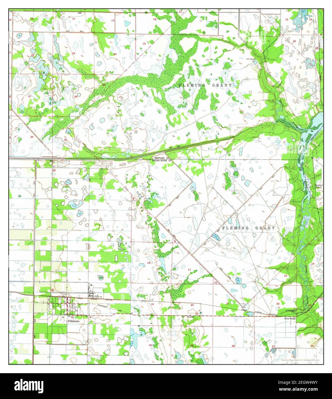 Fellsmere, Florida, map 1949, 124000, United States of America by