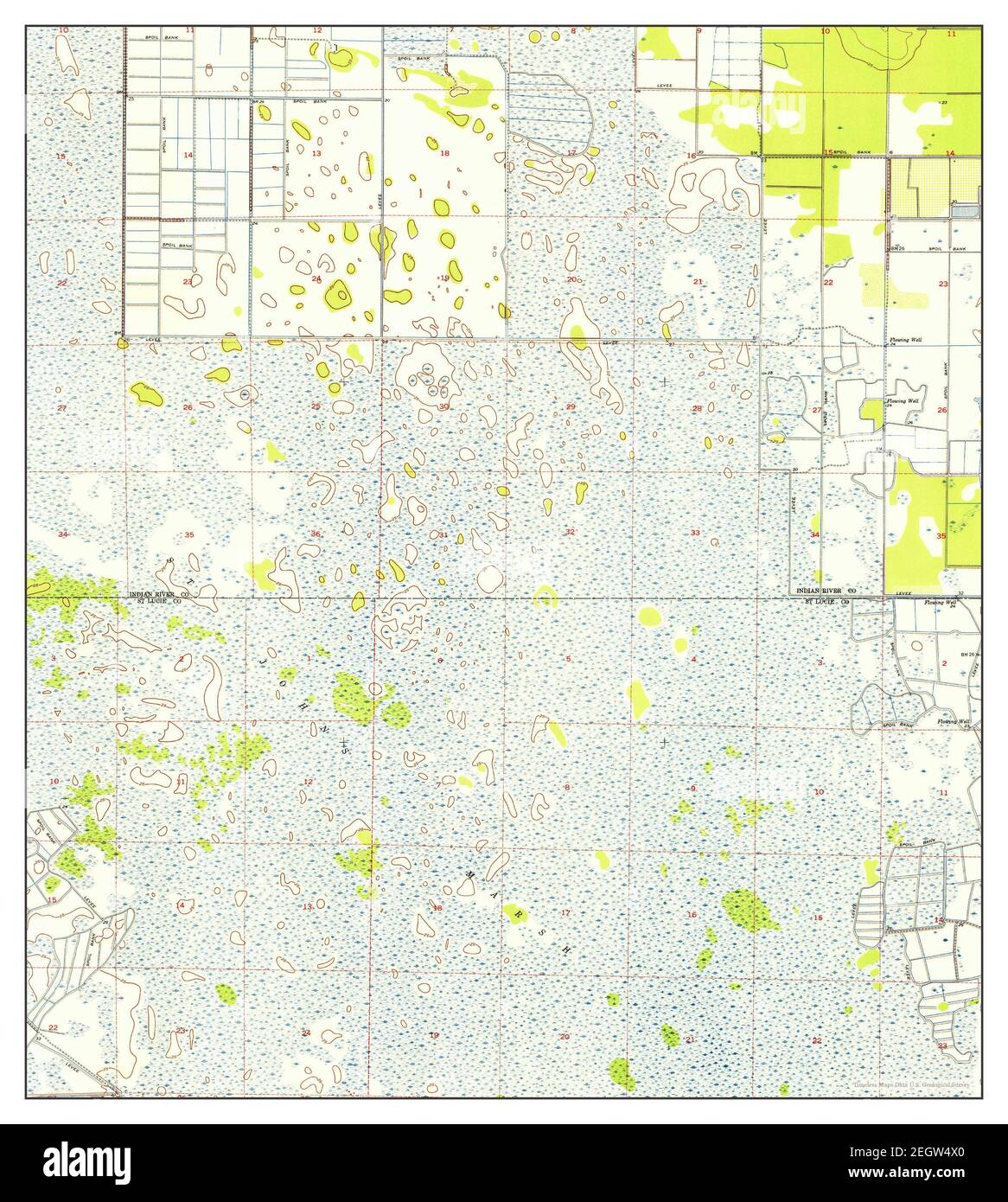 Fellsmere 4 SE, Florida, map 1953, 124000, United States of America by
