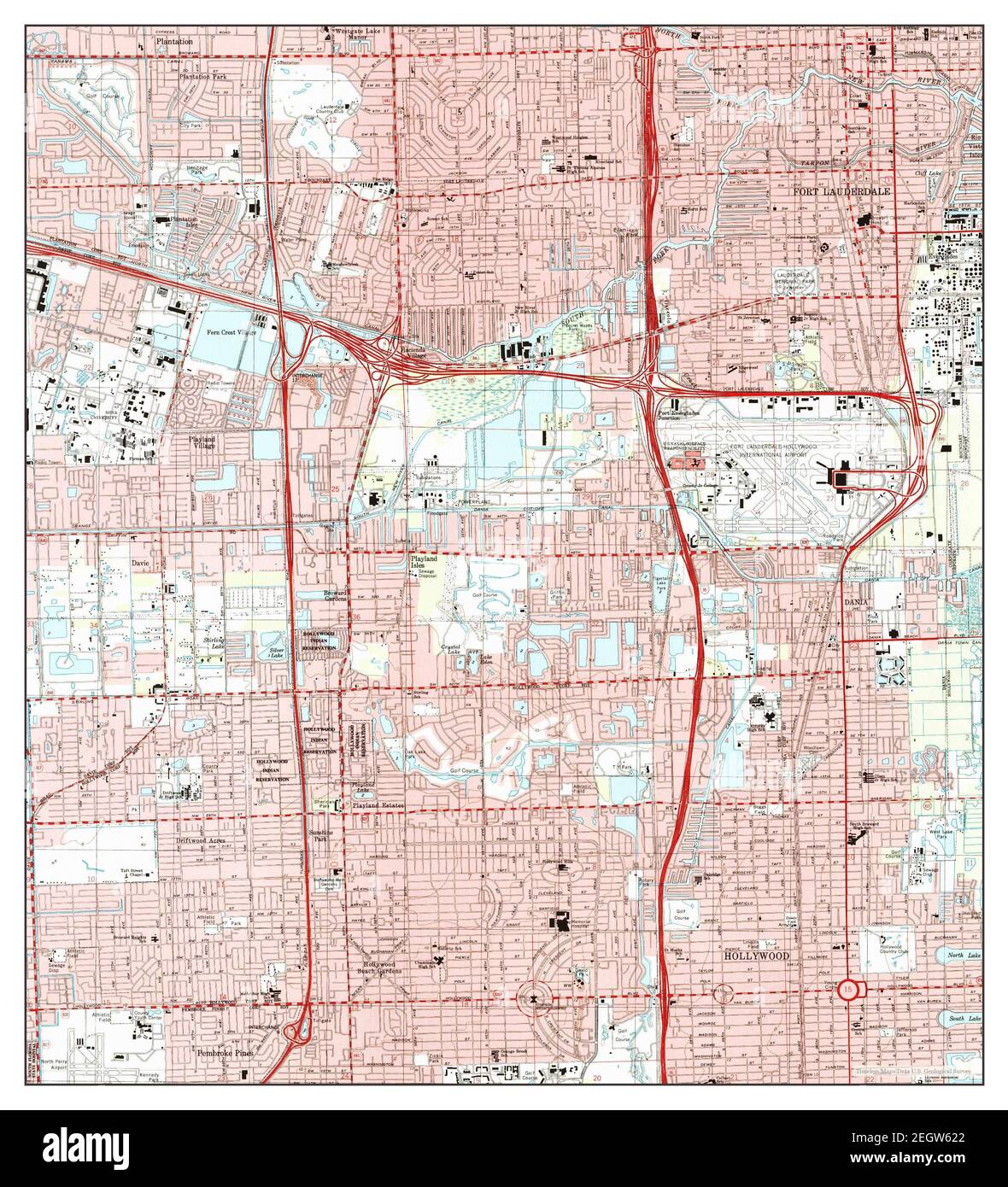 Fort Lauderdale South, Florida, map 1994, 124000, United States of