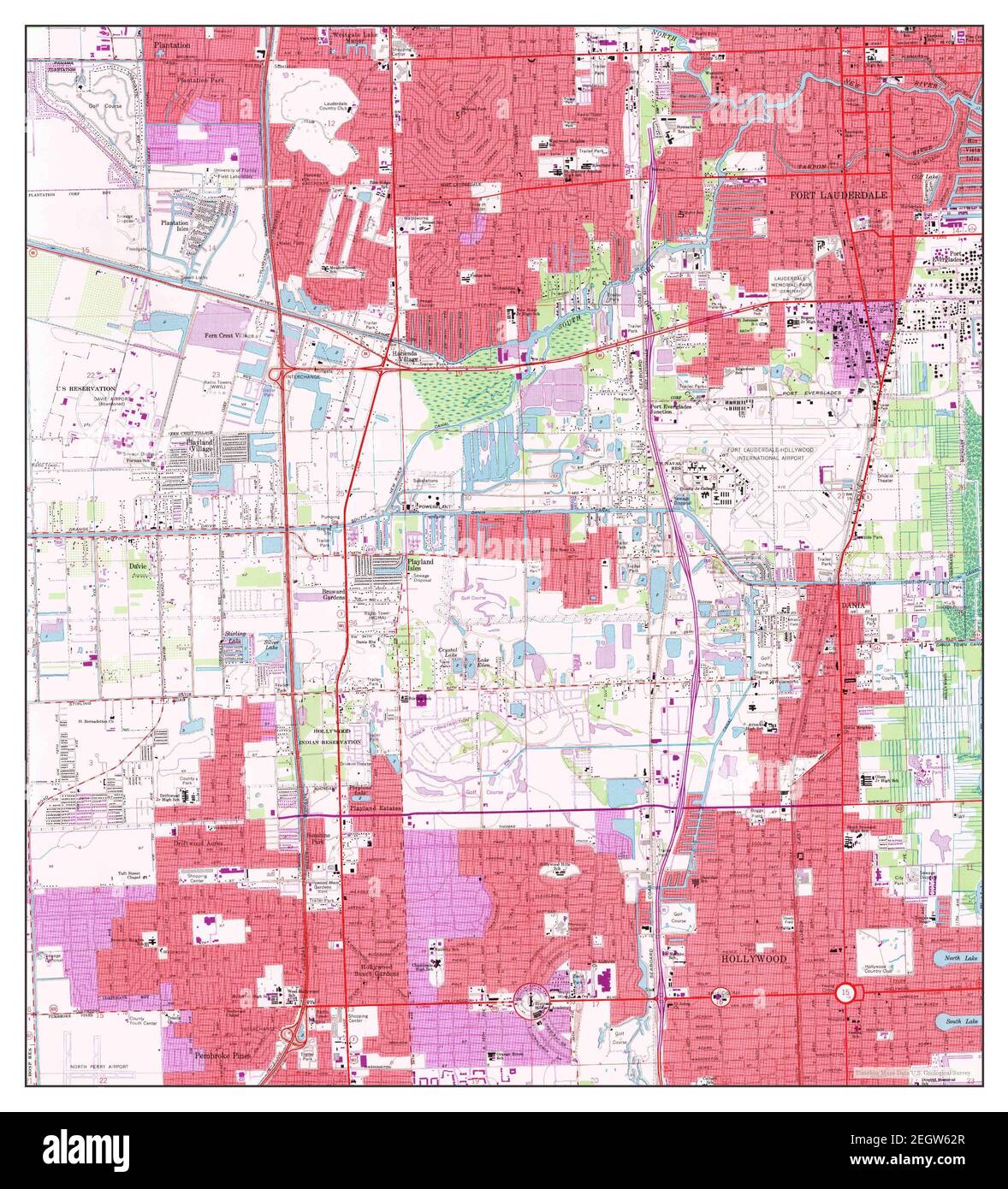 Fort Lauderdale South, Florida, map 1962, 124000, United States of