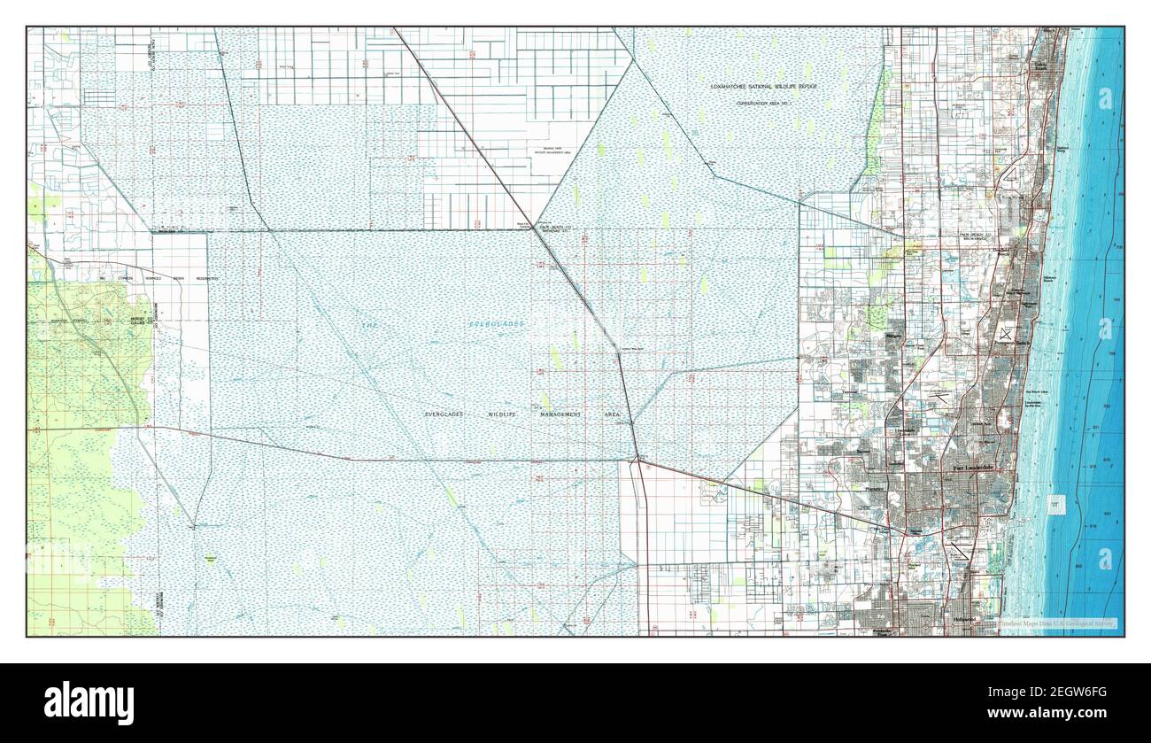 Fort Lauderdale, Florida, map 1985, 1100000, United States of America