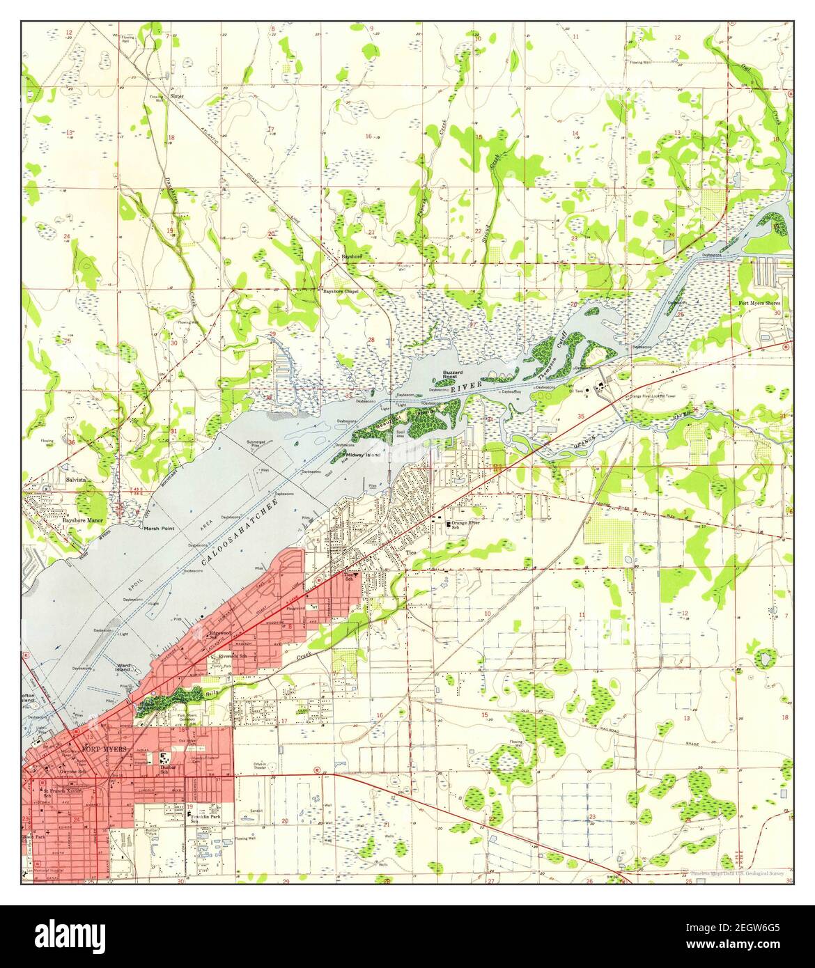 Fort Myers Florida map 1958 - Fort Myers Florida Map 1958 124000 United States Of America By Timeless Maps Data Us Geological Survey 2EGW6G5 