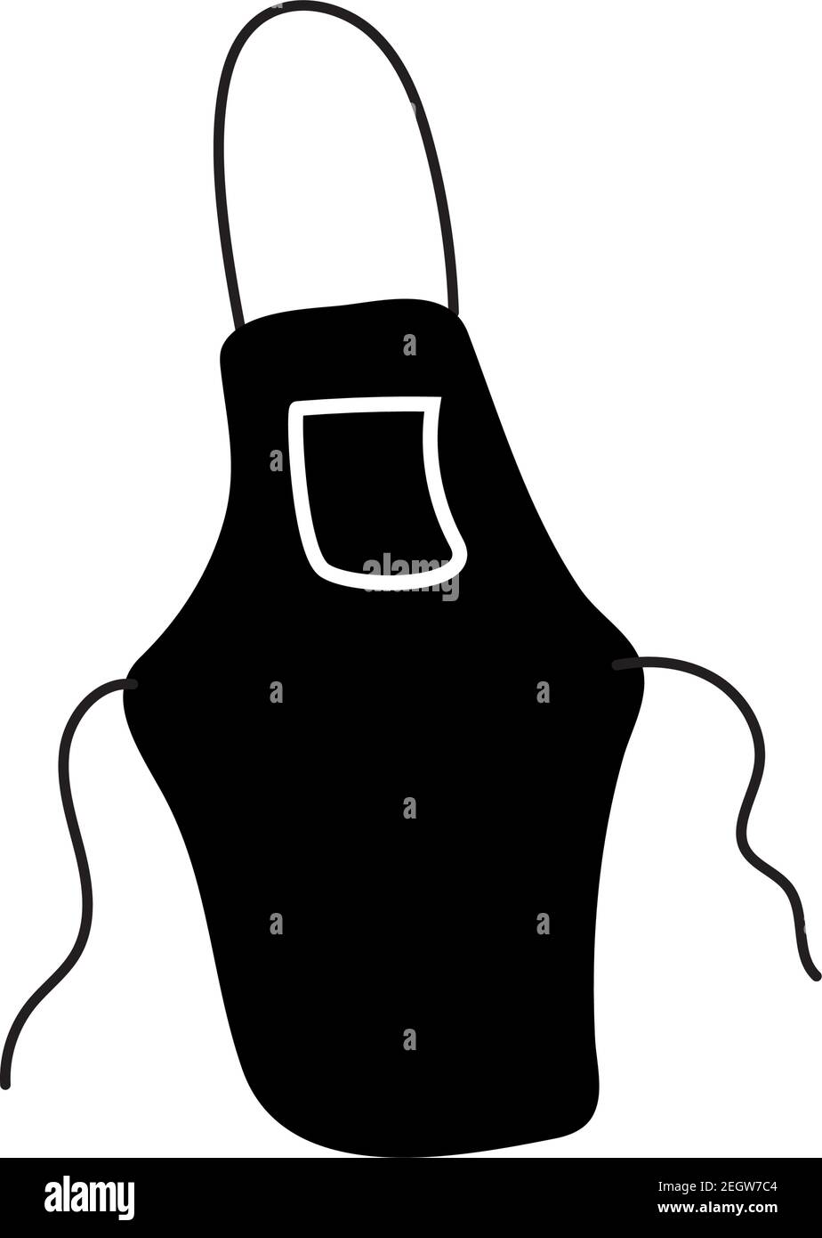 kitchen apron silhouette style icon vector illustration design Stock Vector