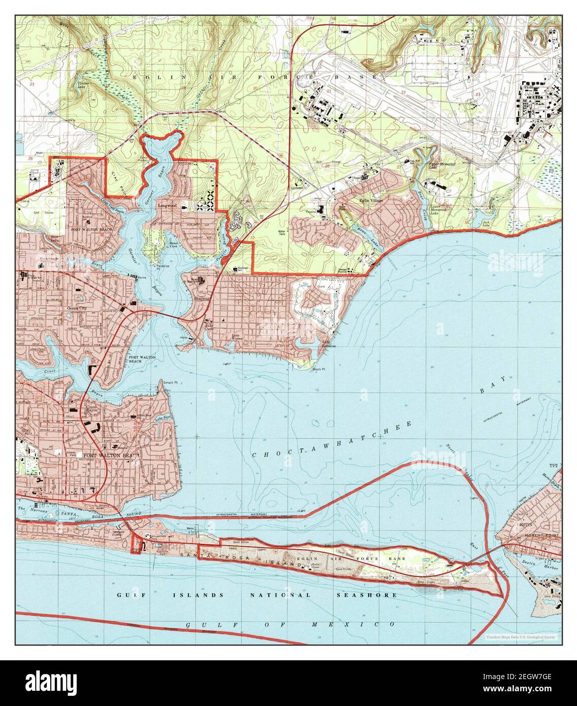 Fort Walton Beach, Florida, map 1994, 1:24000, United States of America