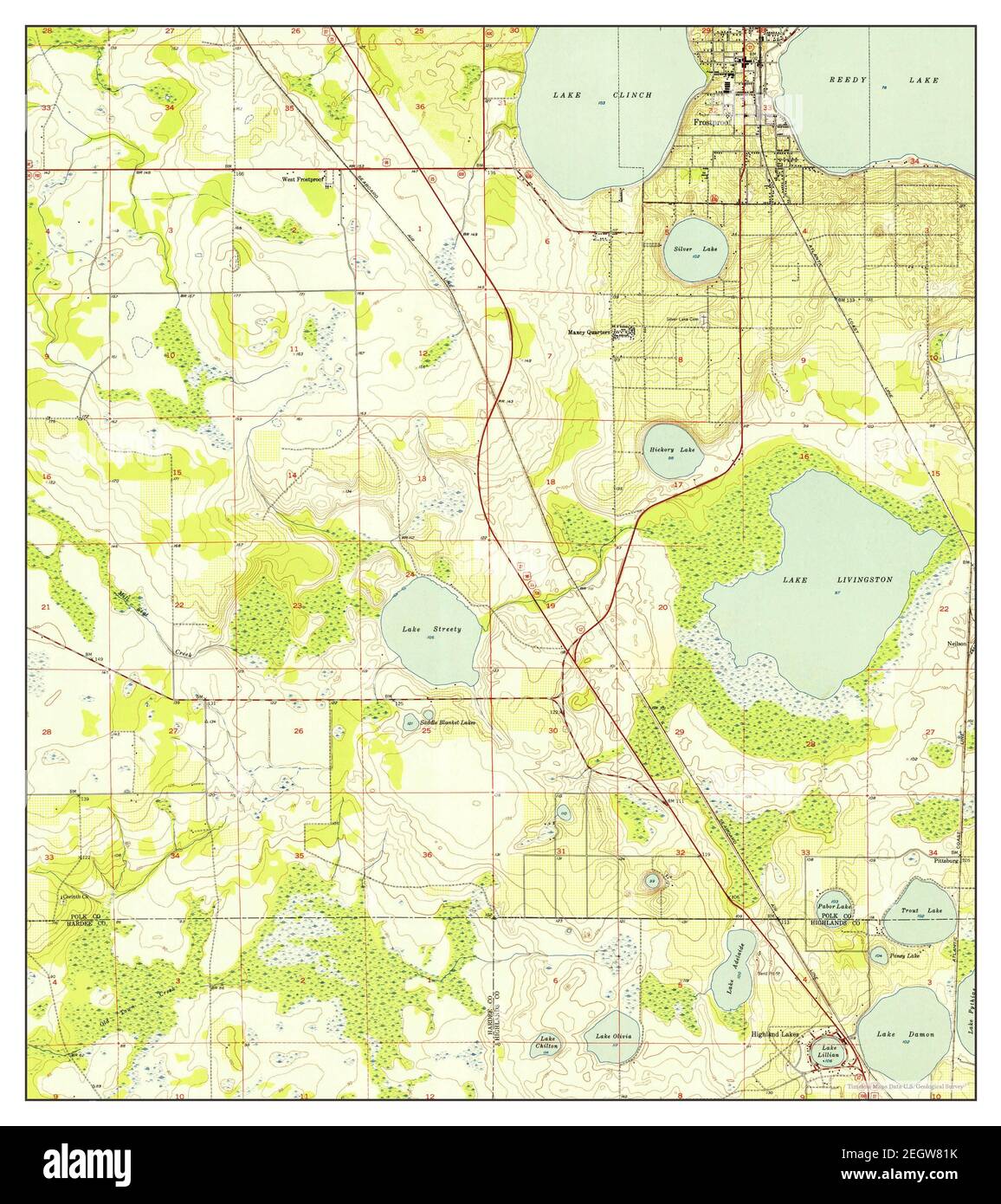 Frostproof Florida map 1953 - Frostproof Florida Map 1953 124000 United States Of America By Timeless Maps Data Us Geological Survey 2EGW81K 