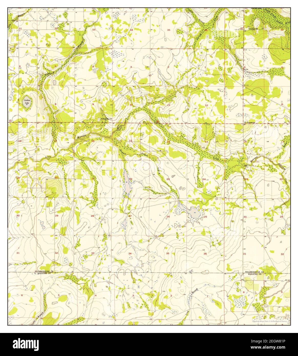 Ft Lonesome, Florida, map 1956, 124000, United States of America by