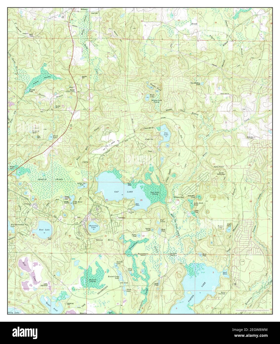 Gap Lake, Florida, map 1994, 1:24000, United States of America by Timeless Maps, data U.S. Geological Survey Stock Photo