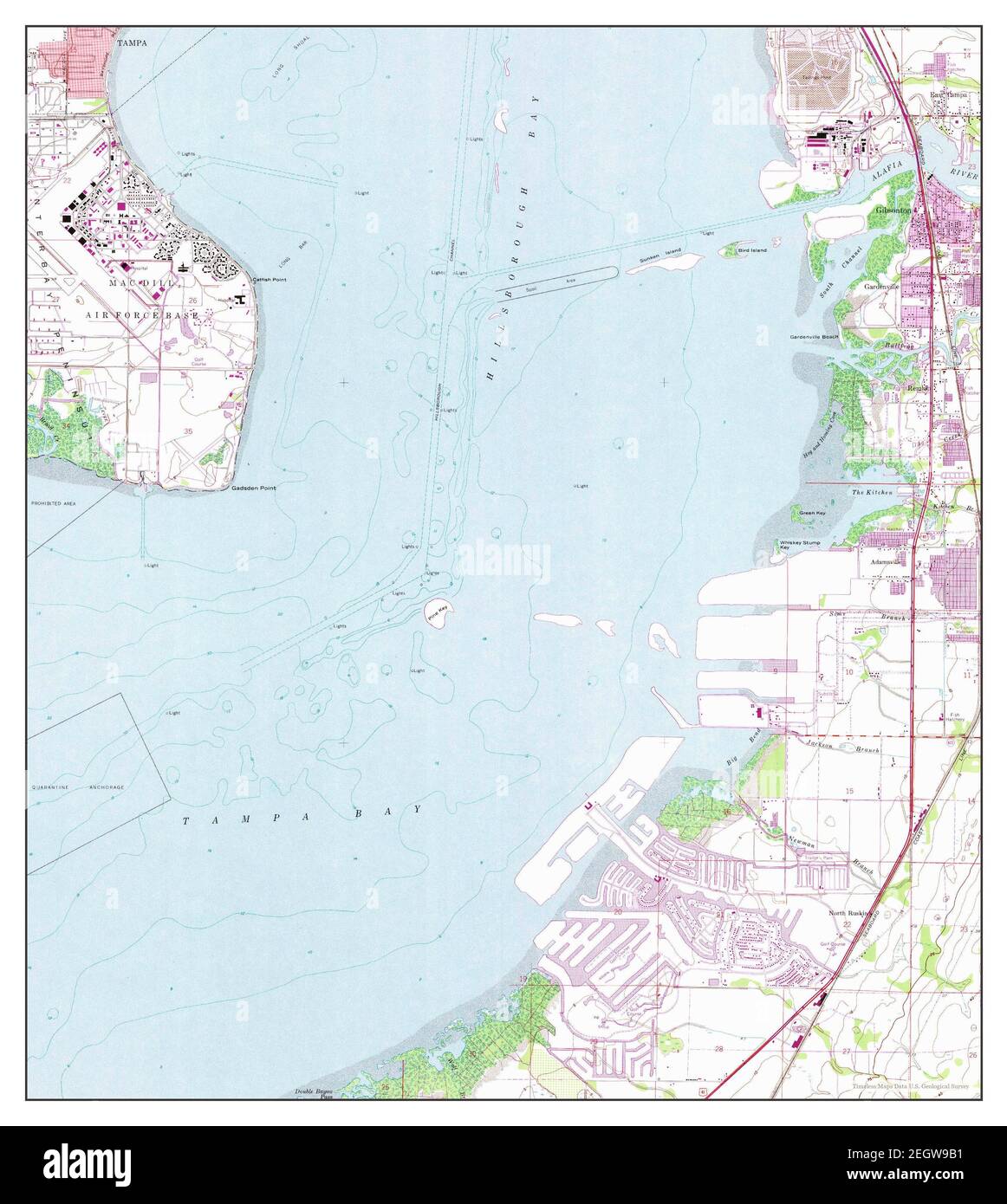 Gibsonton, Florida, map 1956, 124000, United States of America by
