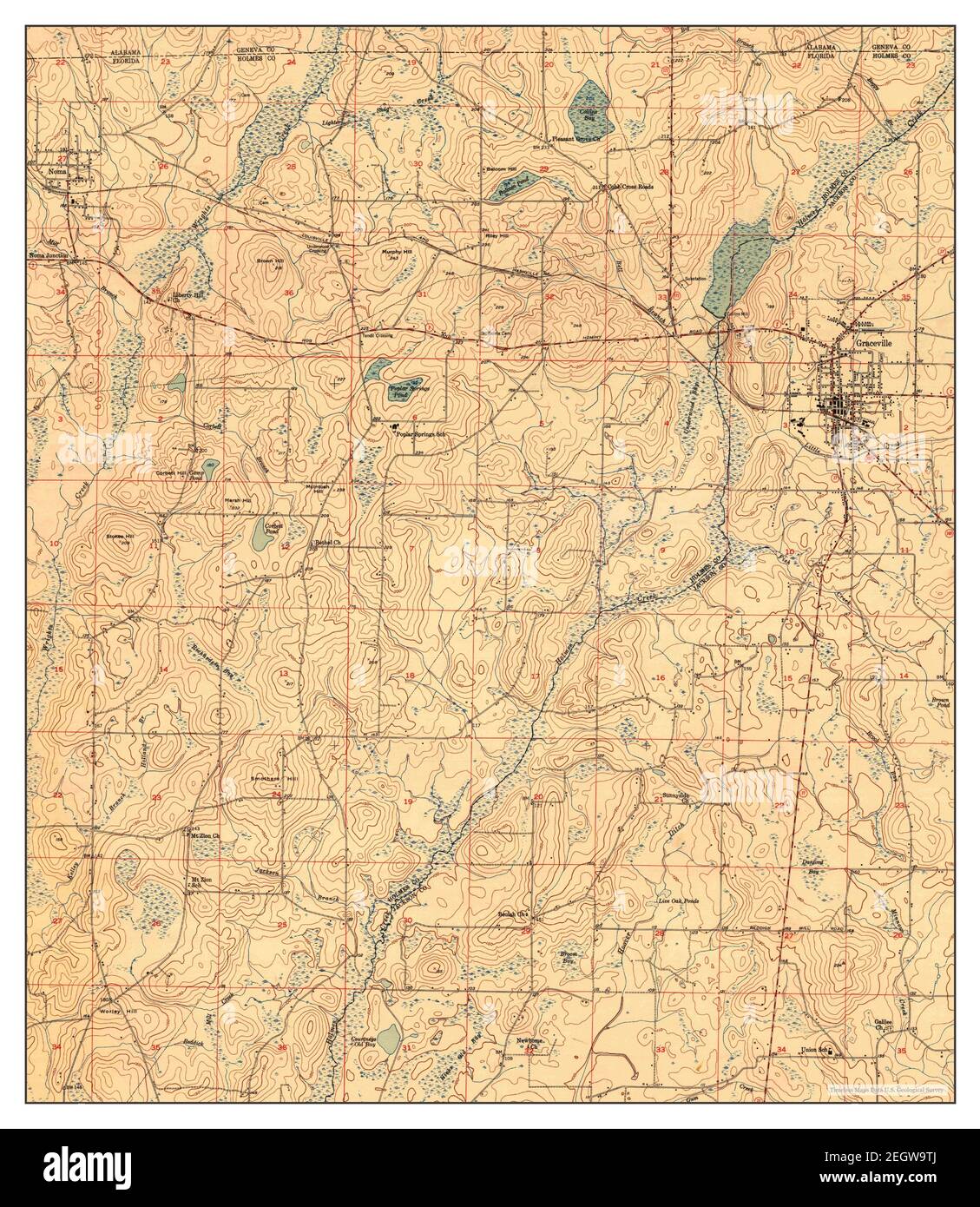 Graceville, Florida, map 1951, 124000, United States of America by