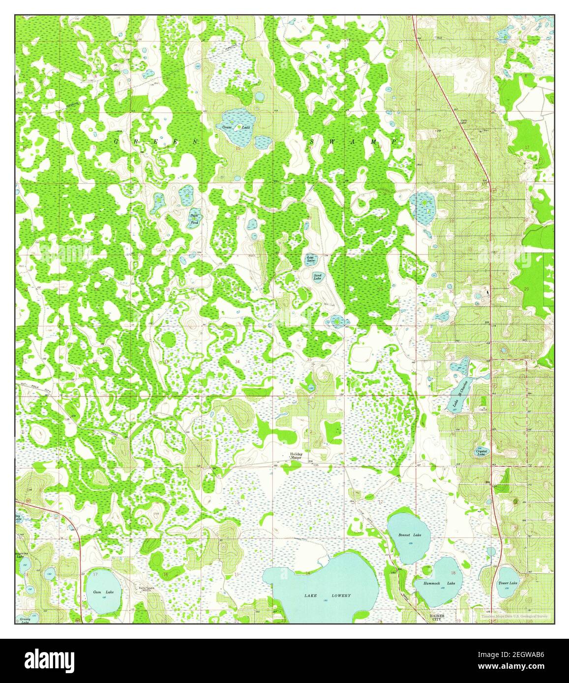 Gum Lake, Florida, map 1959, 1:24000, United States of America by Timeless Maps, data U.S. Geological Survey Stock Photo