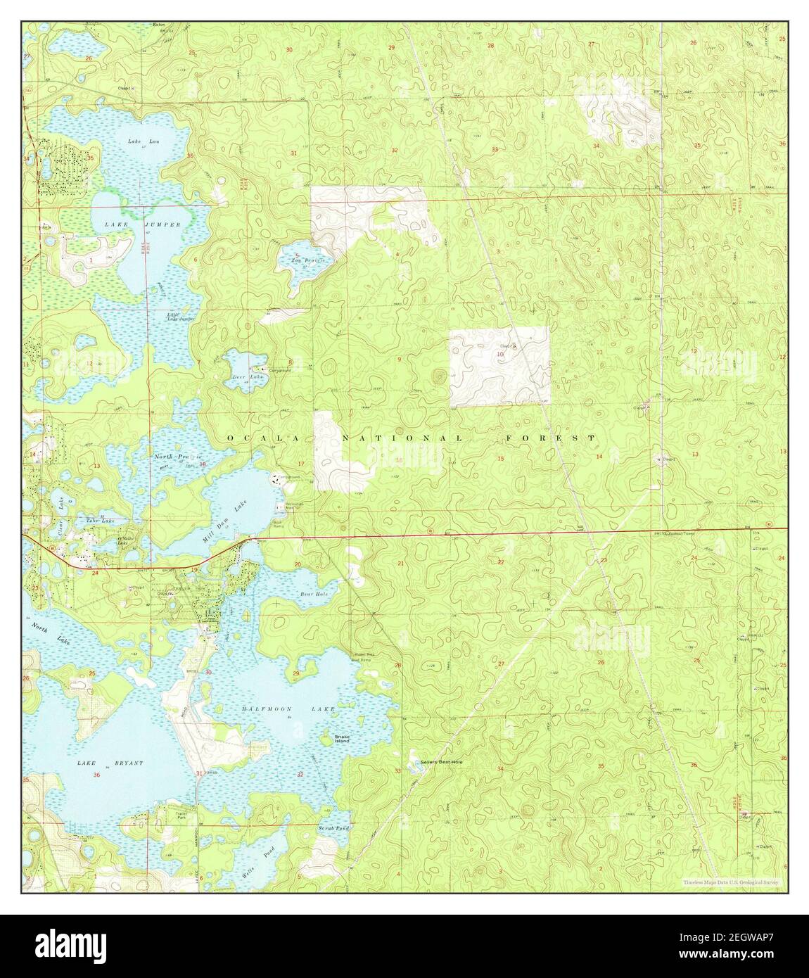 Halfmoon Lake, Florida, map 1970, 1:24000, United States of America by Timeless Maps, data U.S. Geological Survey Stock Photo