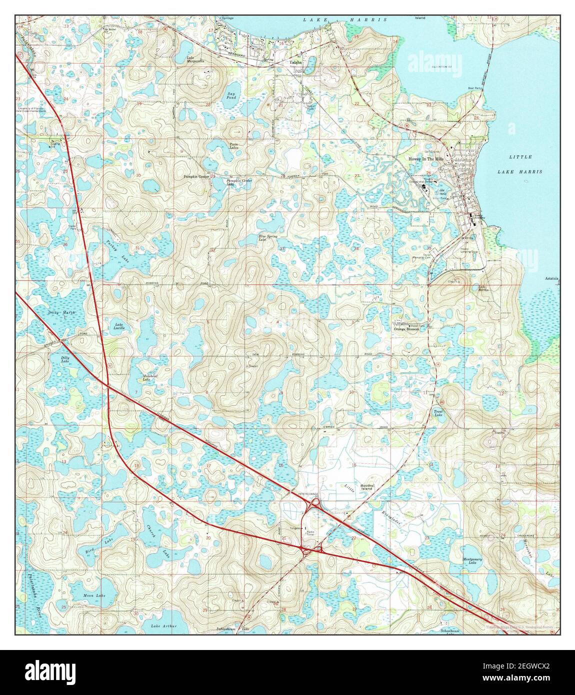 Howey In The Hills, Florida, map 1969, 124000, United States of
