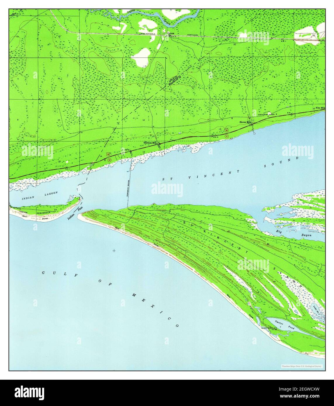 Indian Pass Florida map 1945 - Indian Pass Florida Map 1945 124000 United States Of America By Timeless Maps Data Us Geological Survey 2EGWCXW 