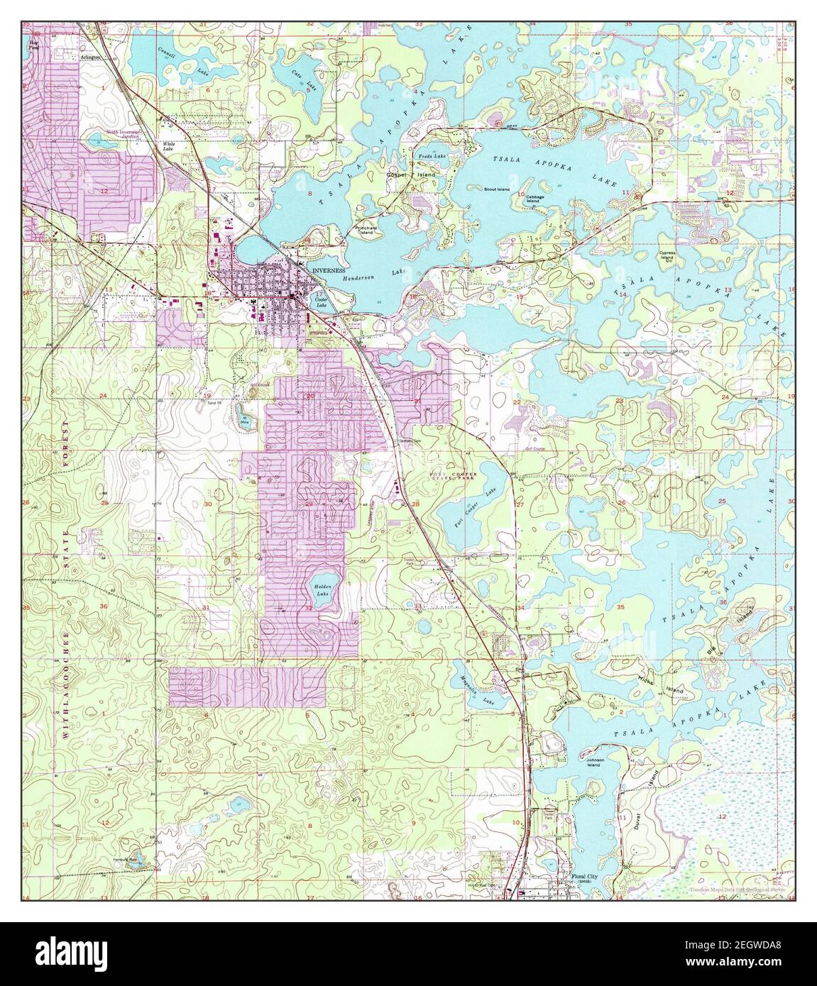 Inverness, Florida, map 1954, 1:24000, United States of America by Timeless Maps, data U.S. Geological Survey Stock Photo