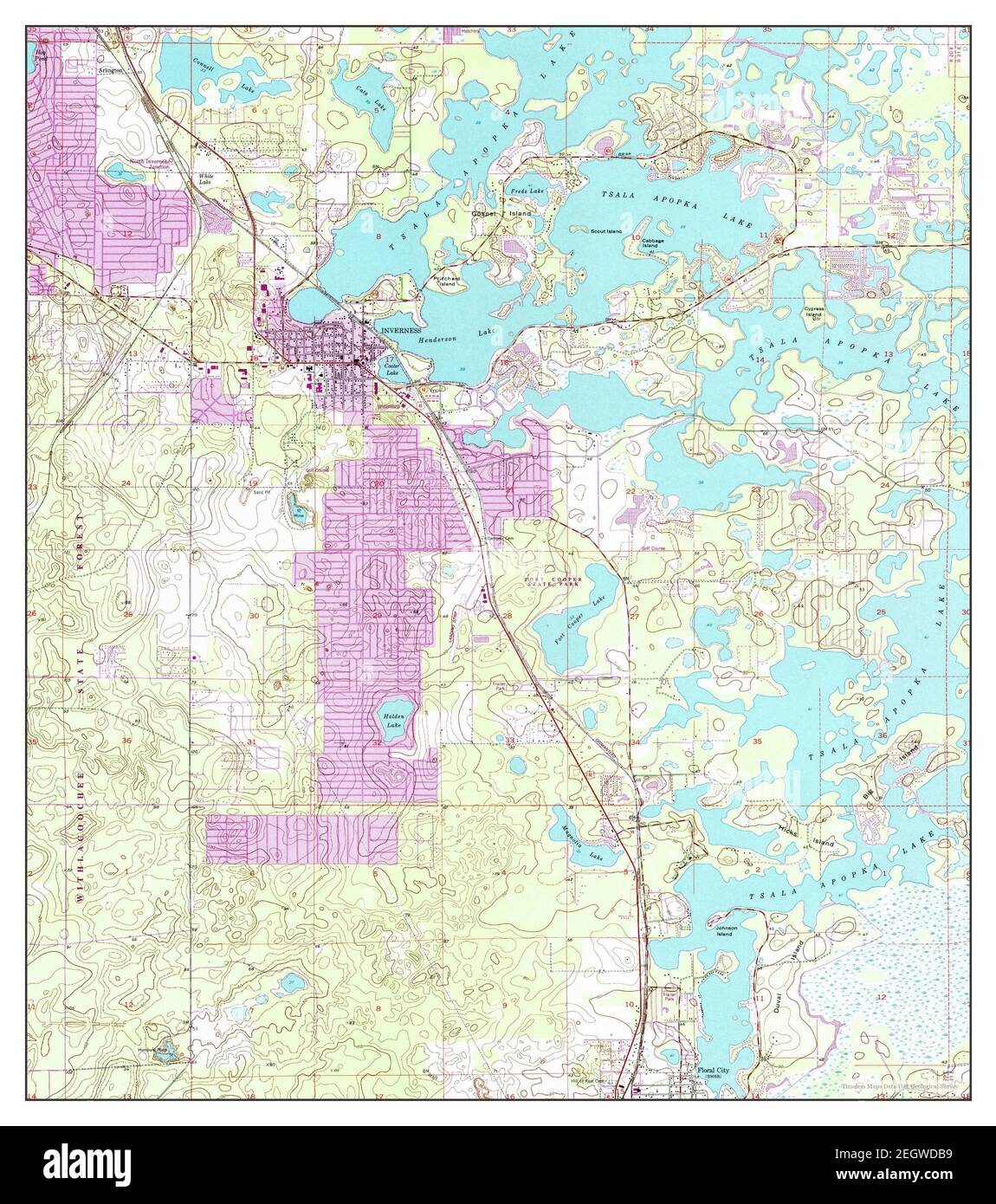 Inverness, Florida, map 1954, 1:24000, United States of America by Timeless Maps, data U.S. Geological Survey Stock Photo