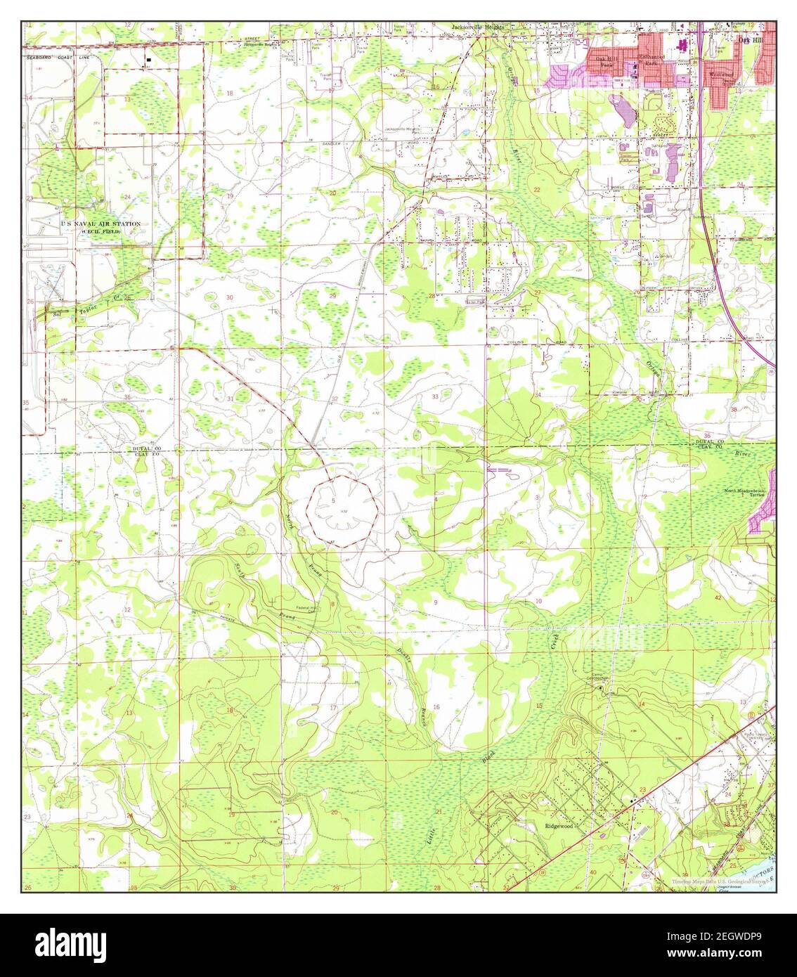 Jacksonville Heights, Florida, map 1964, 124000, United States of