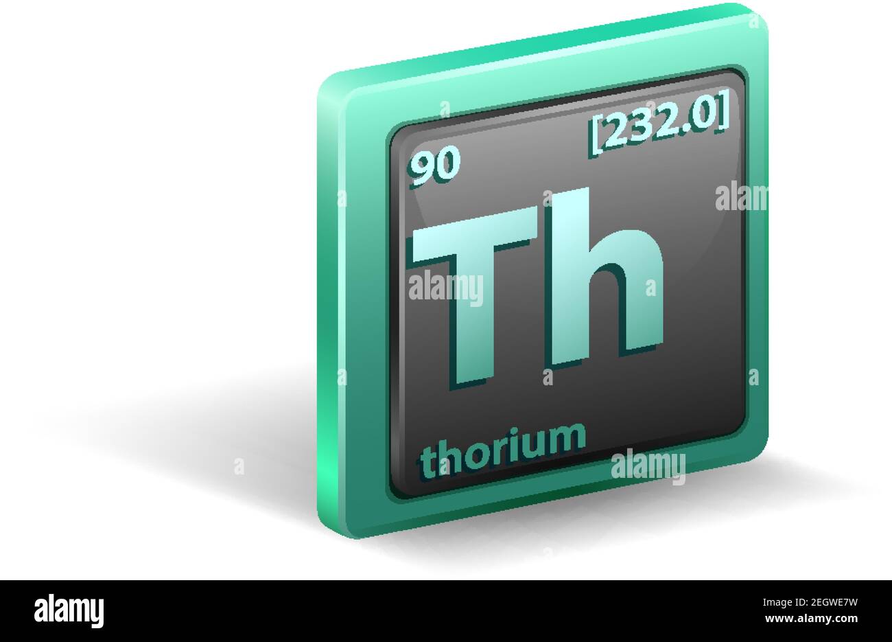 Thorium chemical element. Chemical symbol with atomic number and atomic mass. illustration Stock Vector