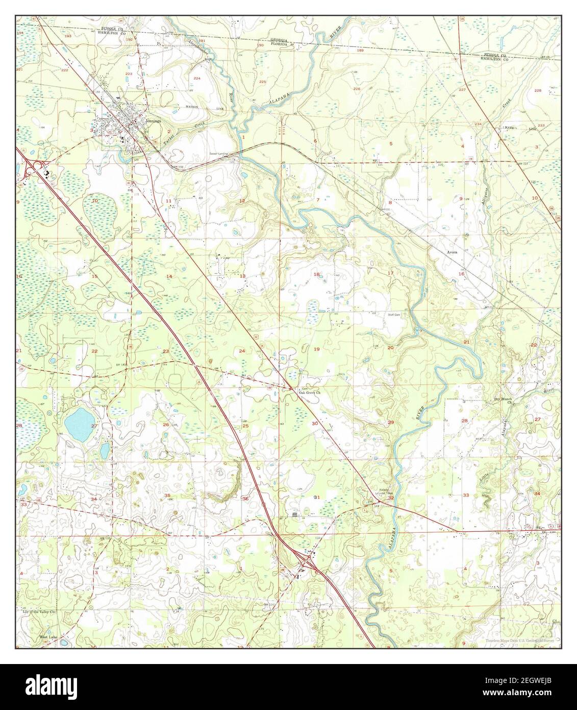 Jennings, Florida, map 1956, 124000, United States of America by Timeless Maps, data U.S