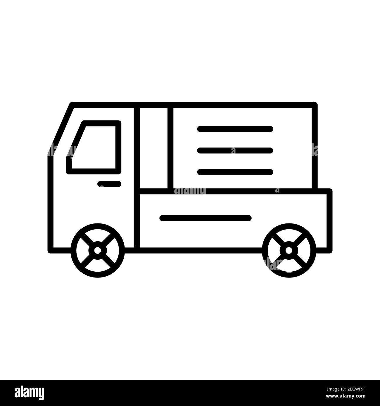 Illustration of truck line vector icon isolated on white background ...