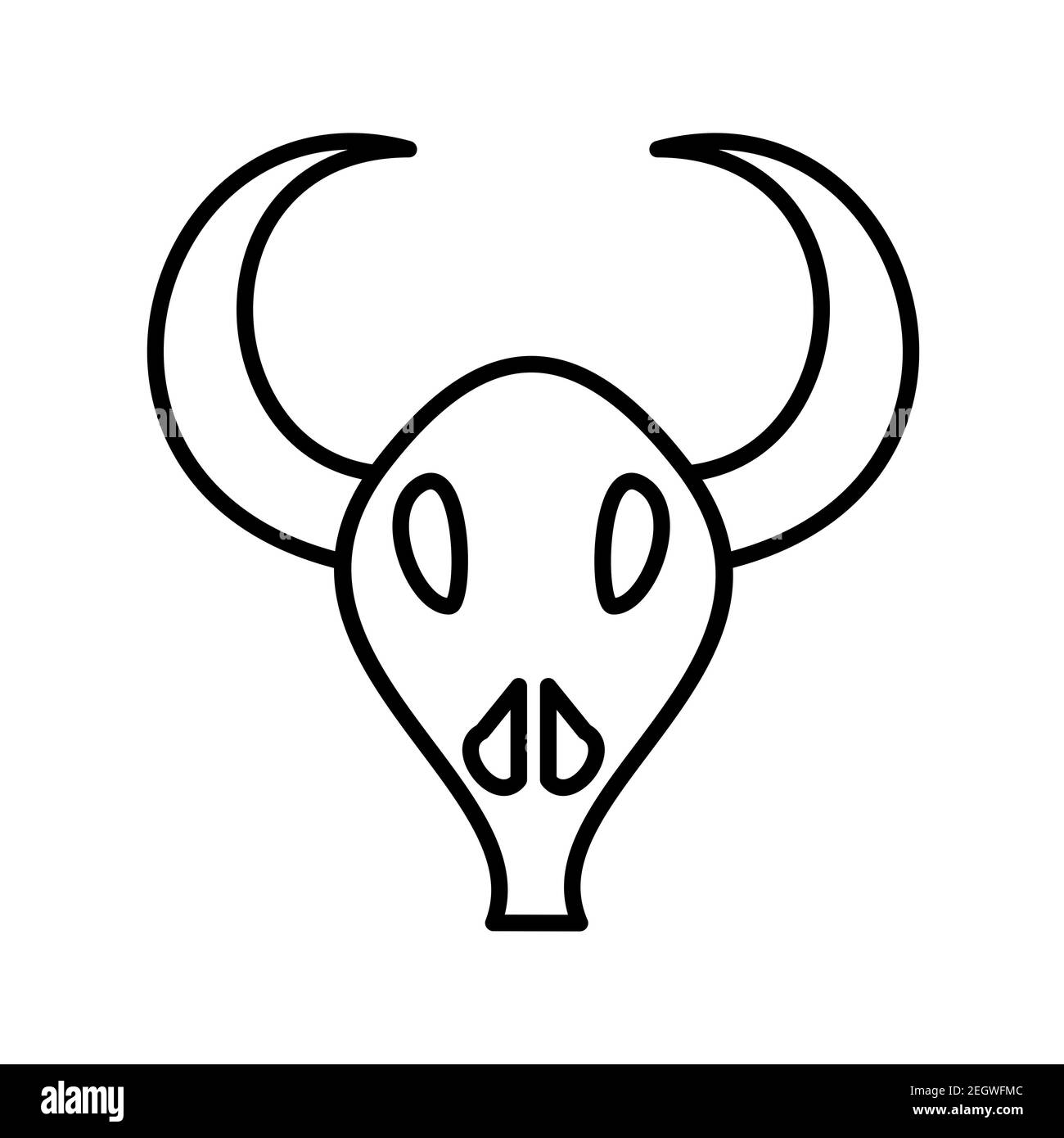 Illustration of bull horns line vector icon isolated on white background Stock Photo Alamy