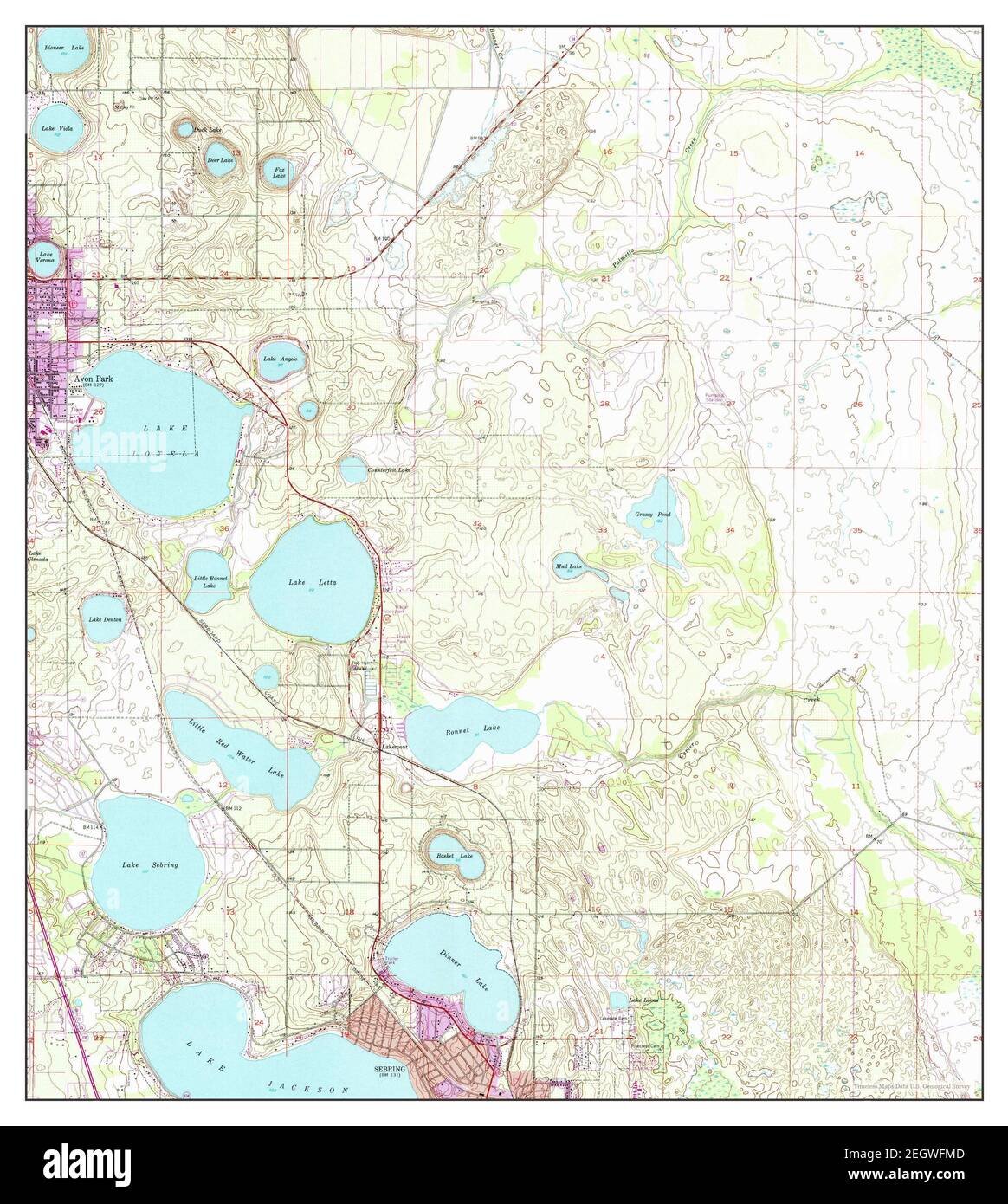 Lake Arbuckle SW, Florida, map 1952, 124000, United States of America
