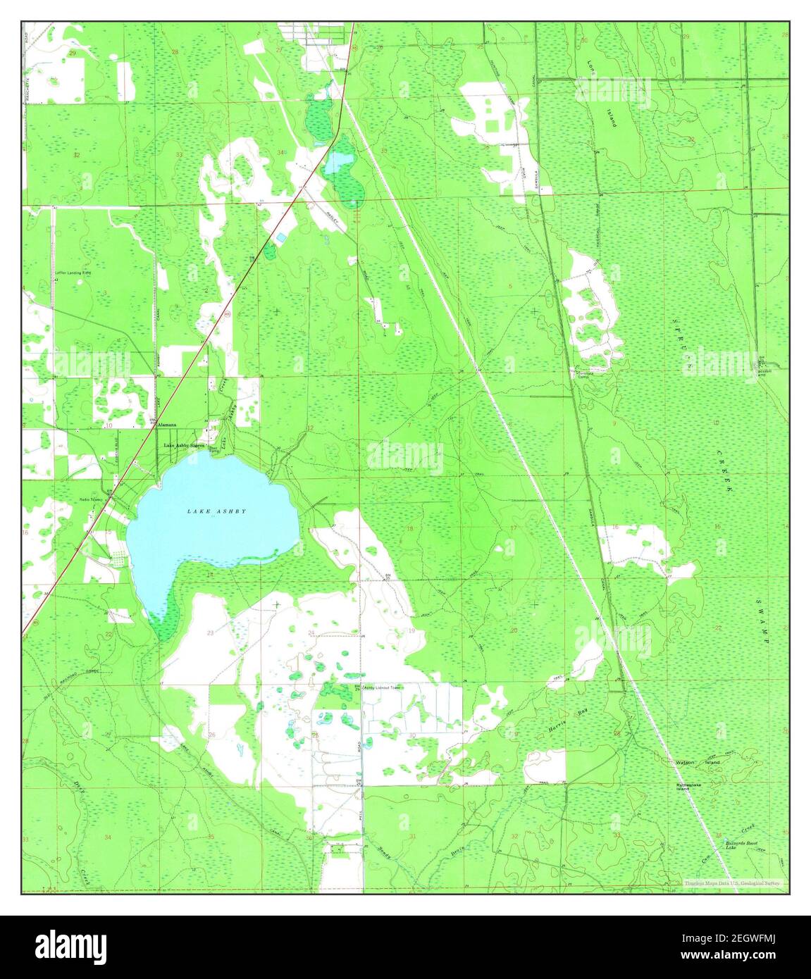 Lake Ashby, Florida, map 1966, 1:24000, United States of America by Timeless Maps, data U.S. Geological Survey Stock Photo