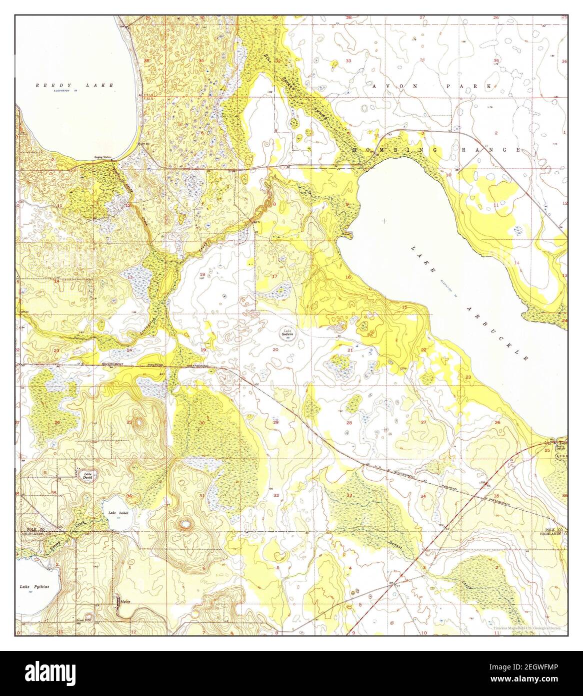 Lake Arbuckle, Florida, map 1952, 1:24000, United States of America by Timeless Maps, data U.S. Geological Survey Stock Photo