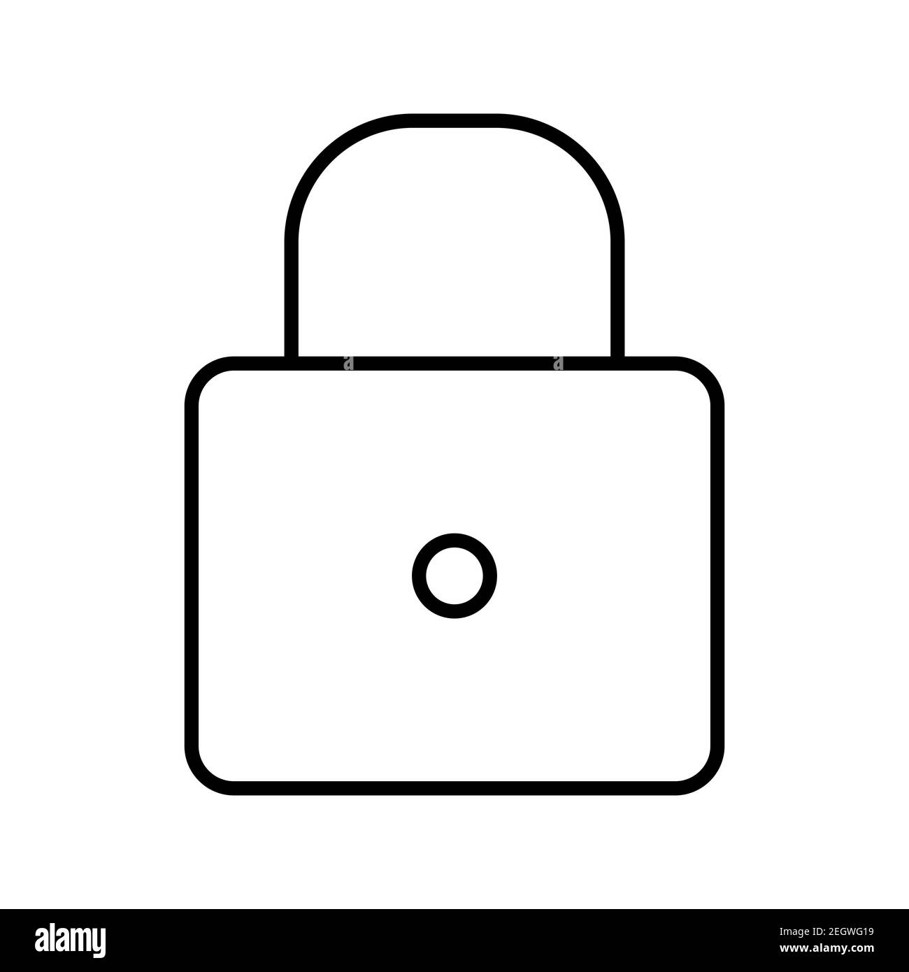 Illustration of padlock line vector icon isolated on white background ...