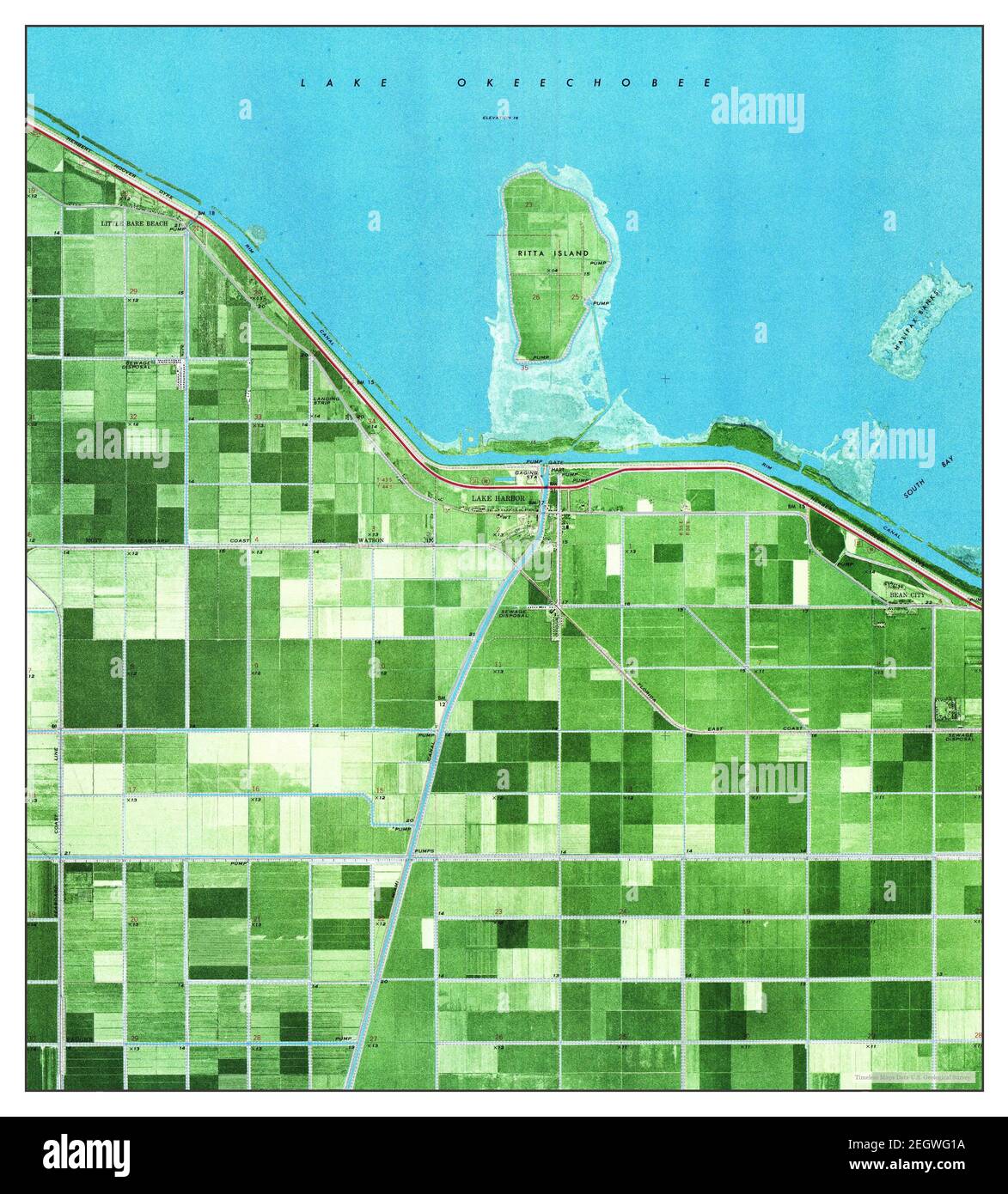 Lake Harbor, Florida, map 1970, 1:24000, United States of America by Timeless Maps, data U.S. Geological Survey Stock Photo