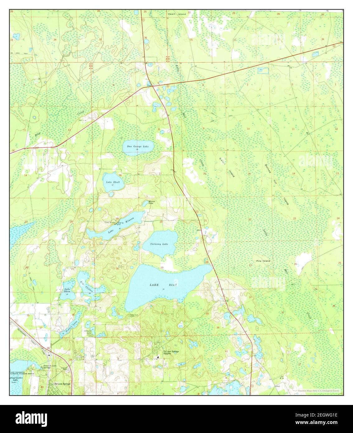 Lake Dias, Florida, map 1971, 1:24000, United States of America by Timeless Maps, data U.S. Geological Survey Stock Photo