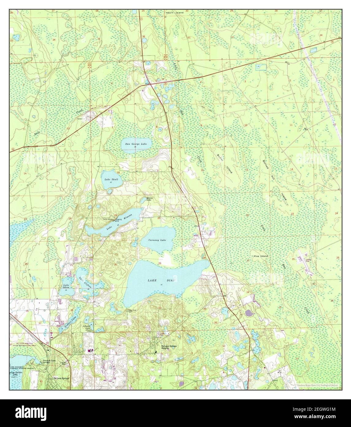 Lake Dias, Florida, map 1971, 1:24000, United States of America by Timeless Maps, data U.S. Geological Survey Stock Photo