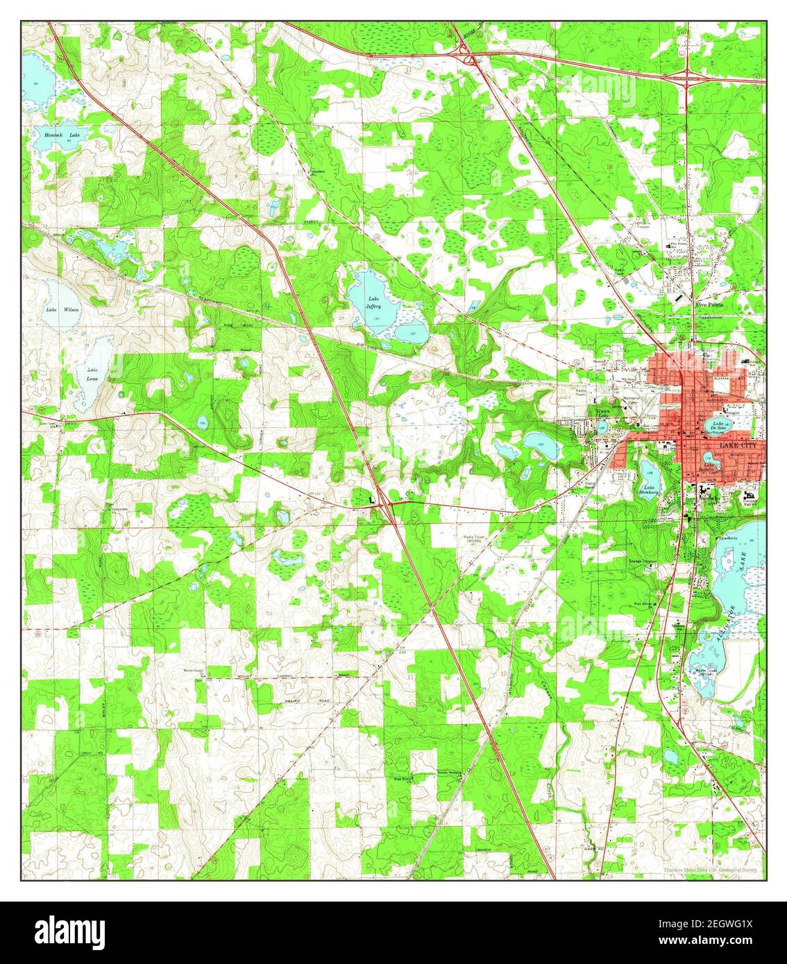 Lake city florida map hi res stock - Lake City West Florida Map 1963 124000 United States Of America By Timeless Maps Data Us Geological Survey 2EGWG1X