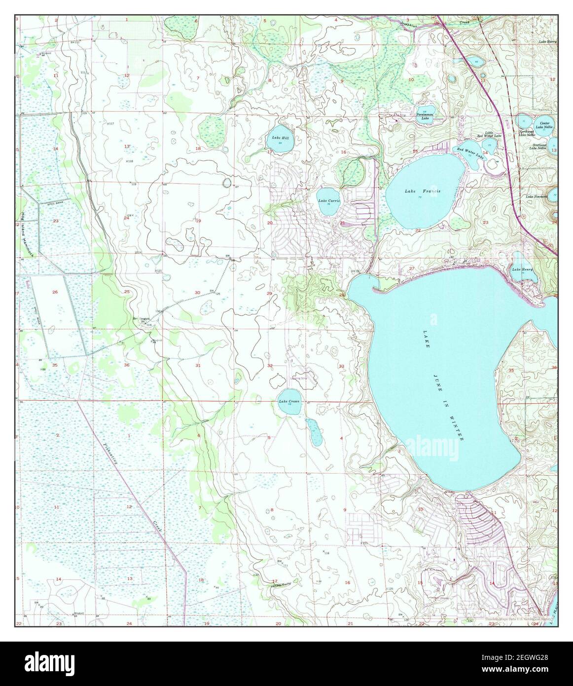 Lake June In Winter, Florida, map 1953, 1:24000, United States of ...