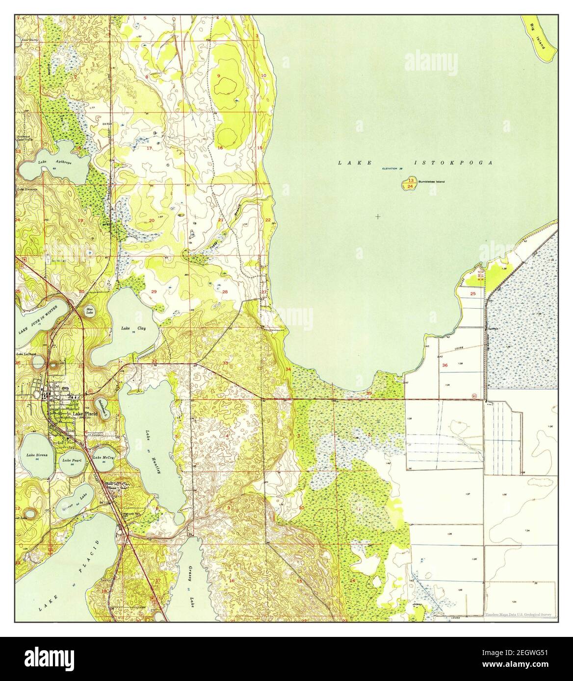 Lake Placid, Florida, map 1952, 1:24000, United States of America by Timeless Maps, data U.S. Geological Survey Stock Photo