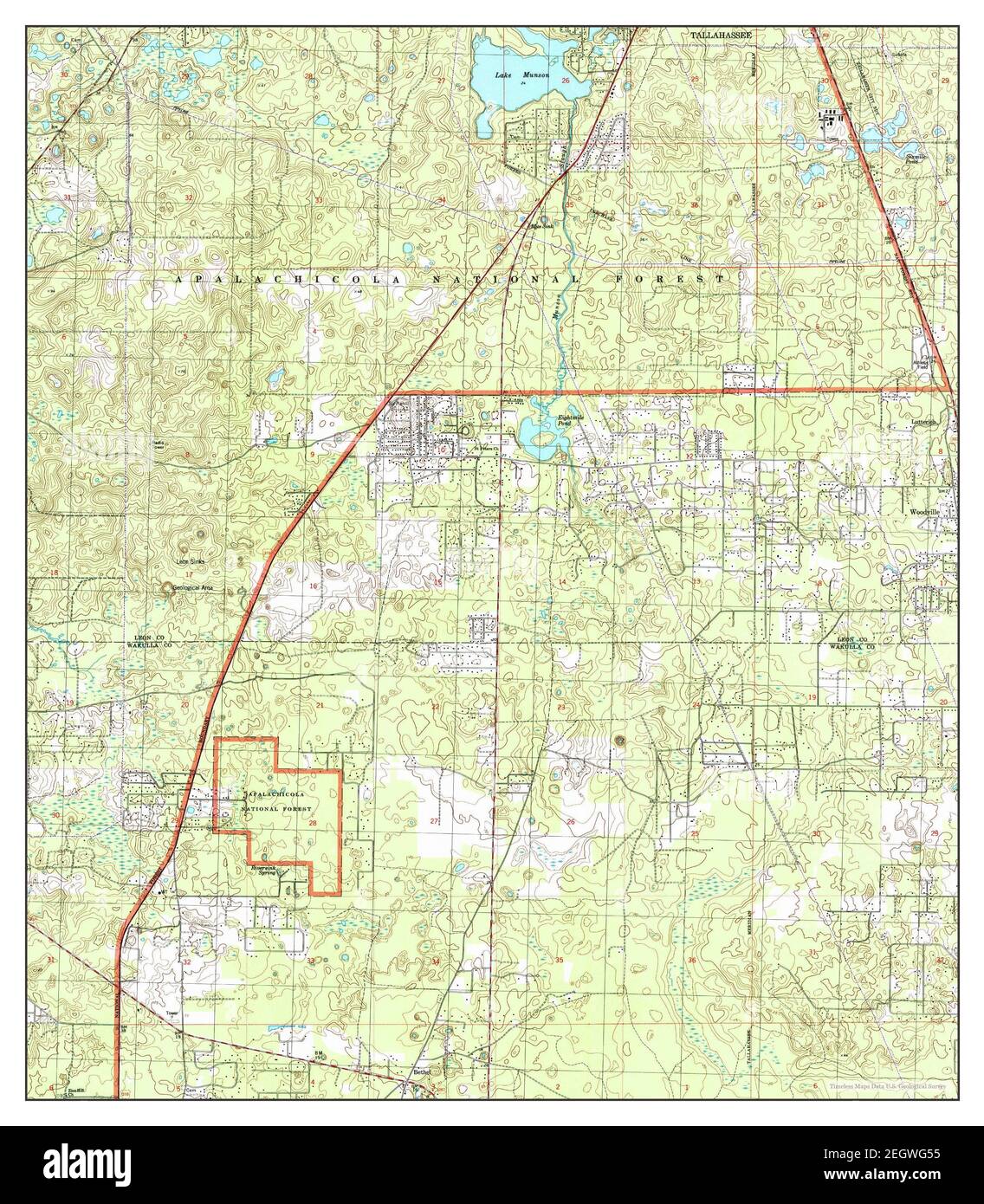 Lake Munson, Florida, map 1999, 124000, United States of America by