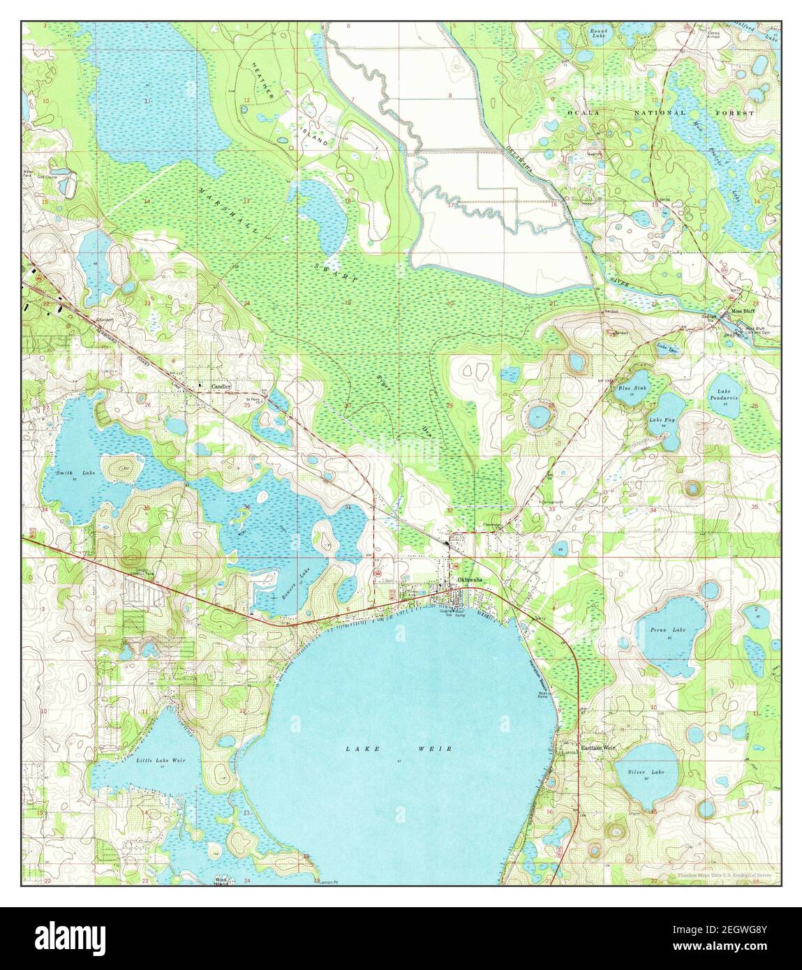 Lake Weir, Florida, map 1970, 1:24000, United States of America by Timeless Maps, data U.S. Geological Survey Stock Photo