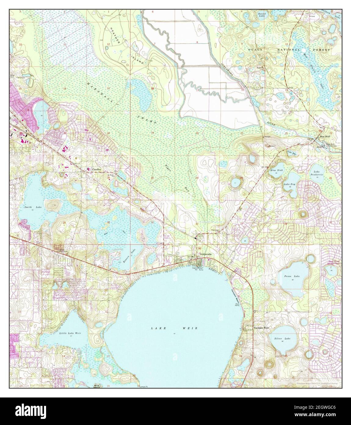 Lake Weir, Florida, map 1970, 1:24000, United States of America by Timeless Maps, data U.S. Geological Survey Stock Photo