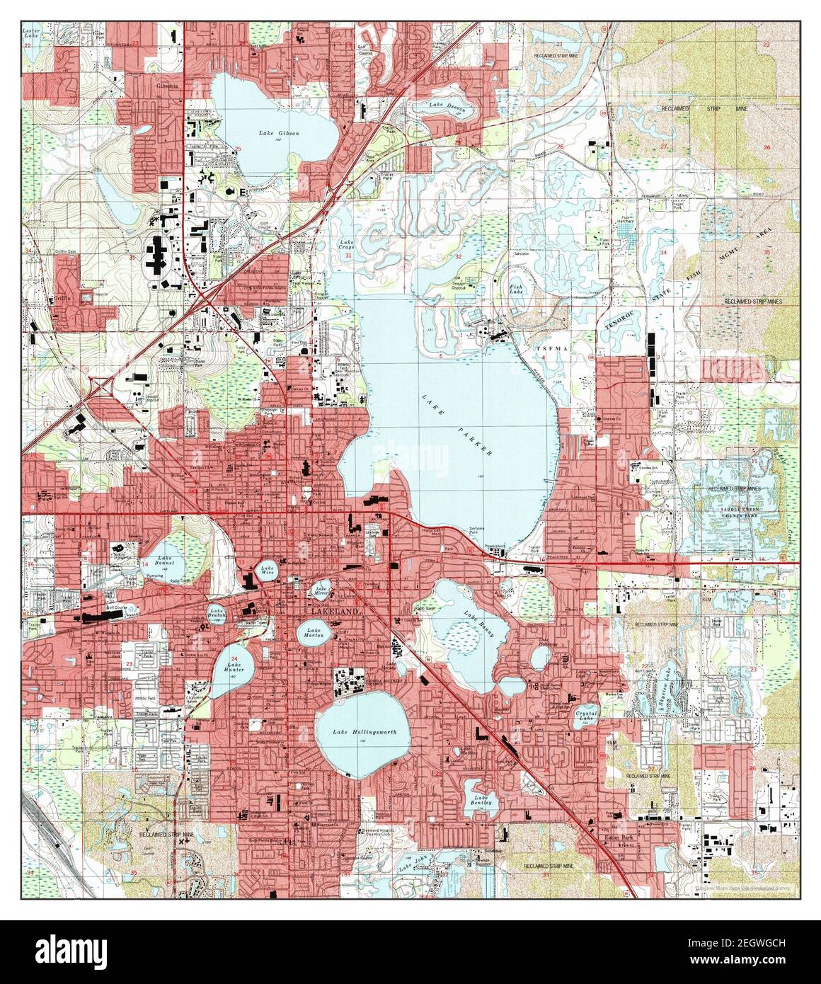 Lakeland, Florida, map 1994, 124000, United States of America by