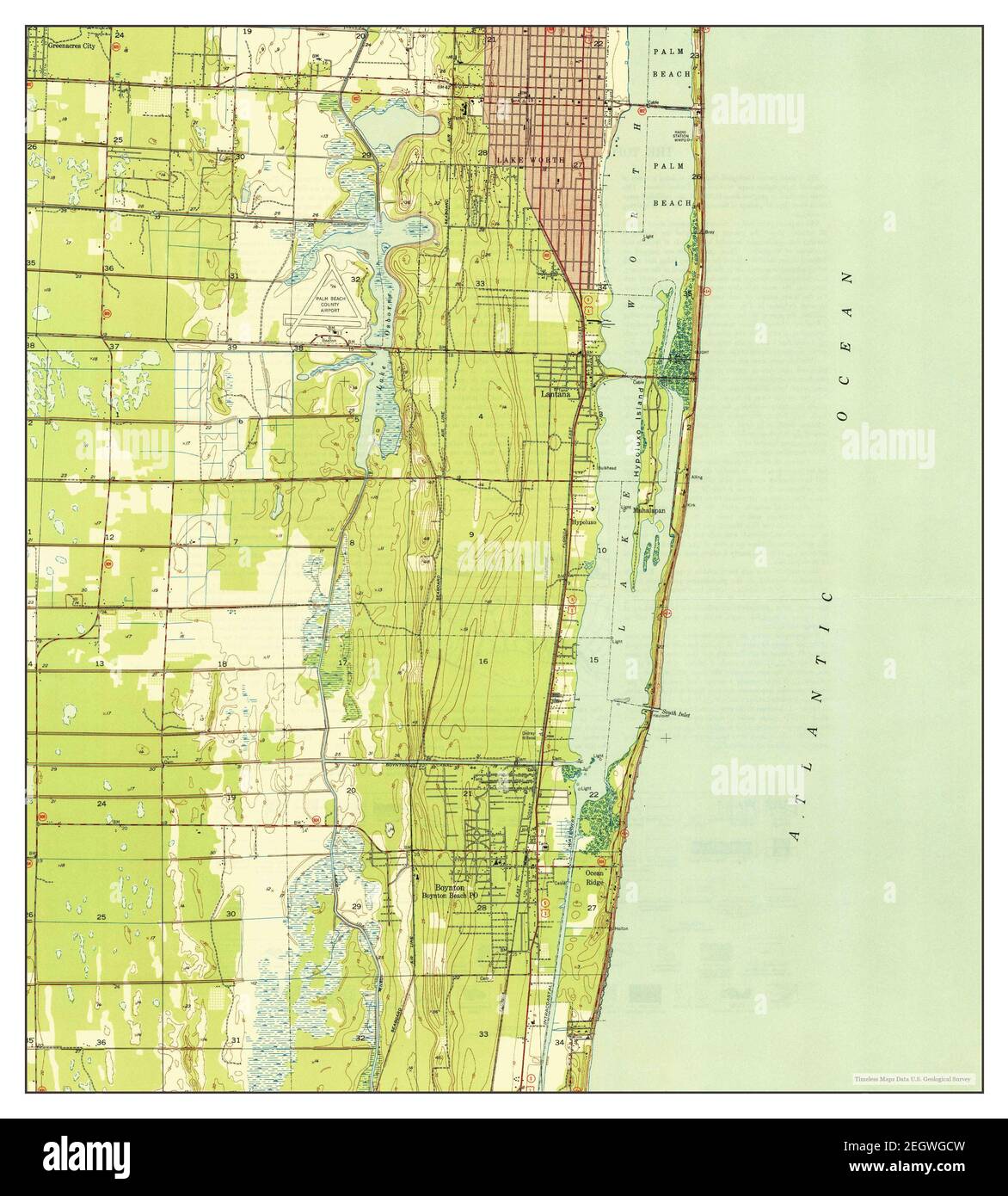 Lake Worth, Florida, map 1949, 1:24000, United States of America by Timeless Maps, data U.S. Geological Survey Stock Photo