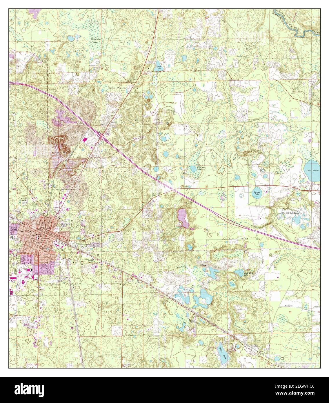 Live Oak East, Florida, map 1961, 124000, United States of America by Timeless Maps, data U.S