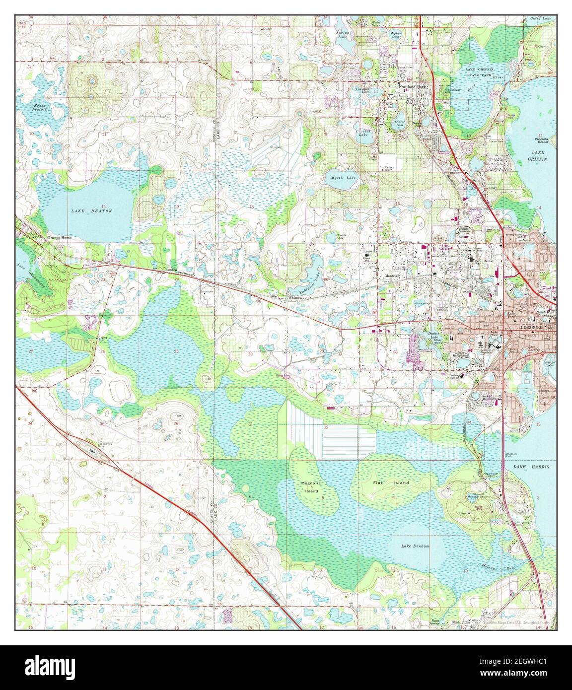 Leesburg West, Florida, map 1966, 124000, United States of America by