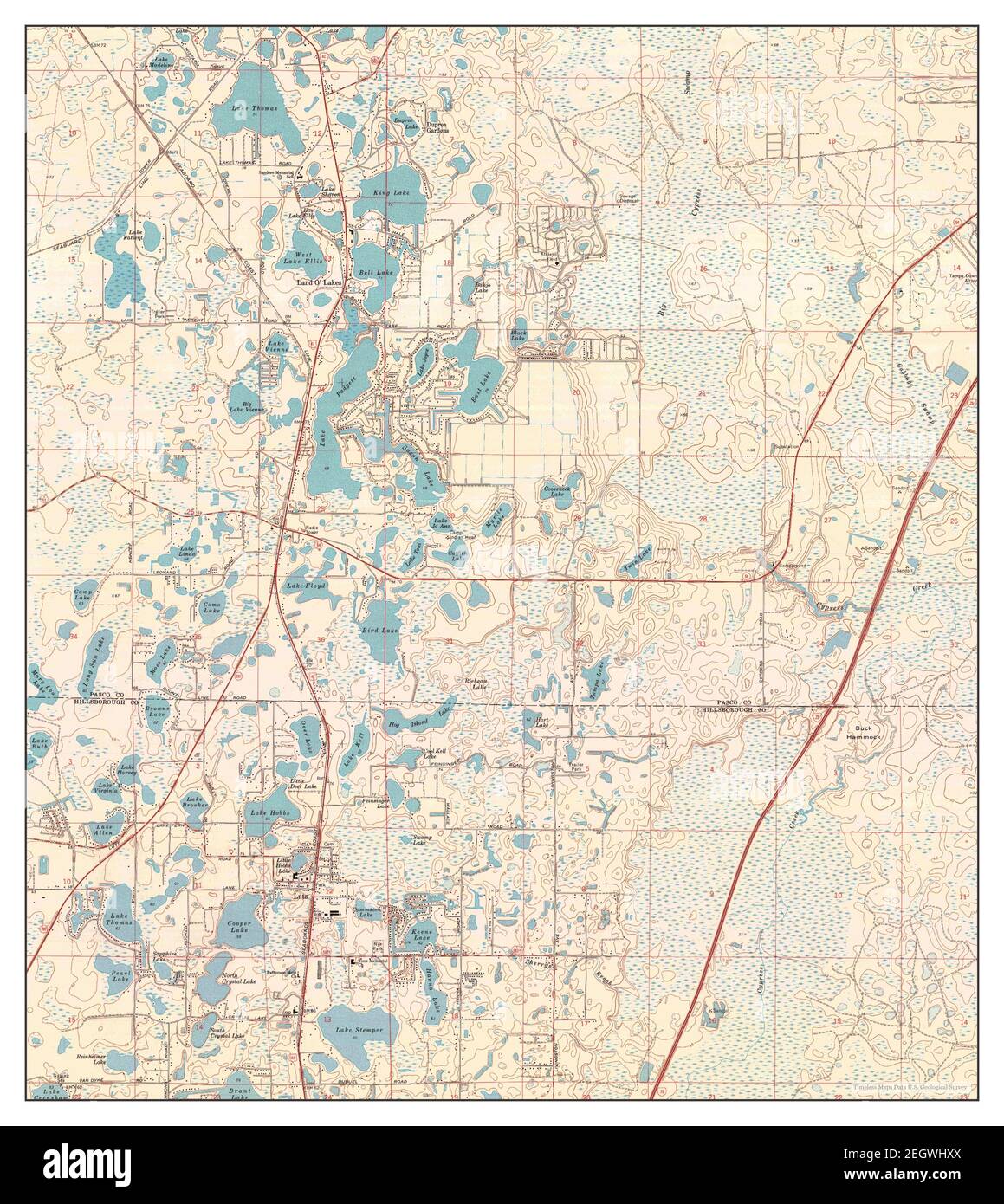 Lutz, Florida, map 1974, 124000, United States of America by Timeless